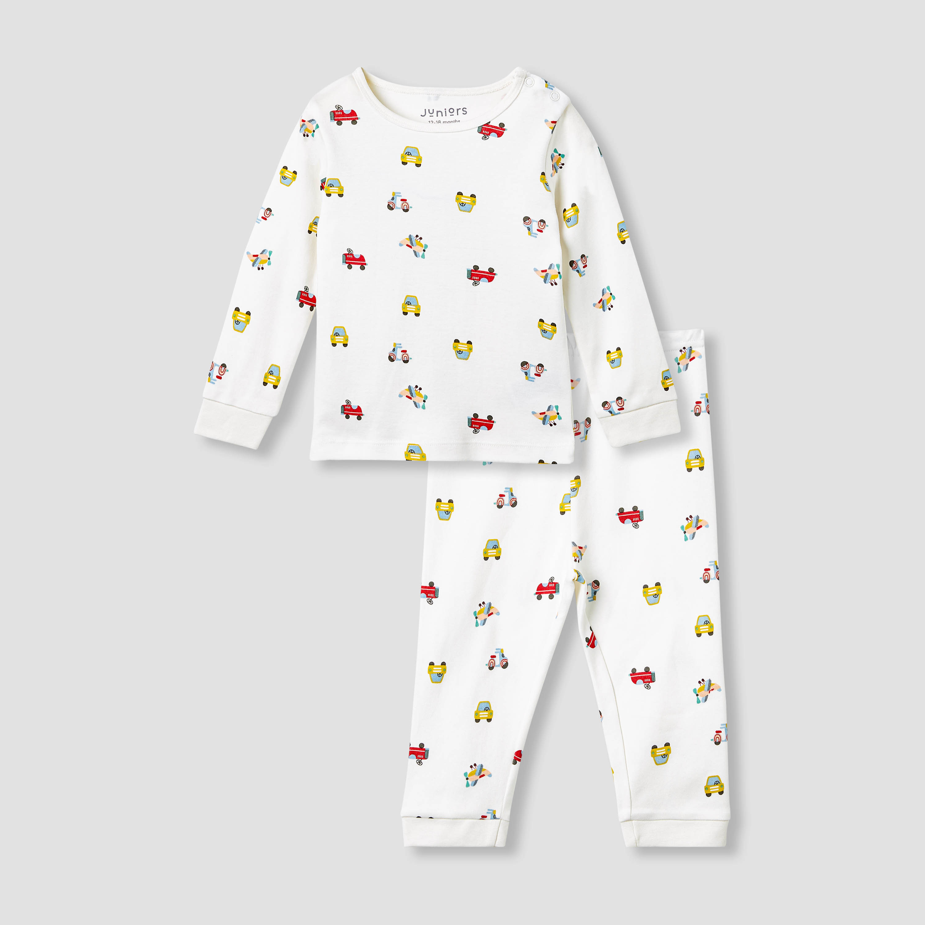 Juniors Pyjama Set with Truck Print - Cotton - Long Sleeves-promo_babyshop_Buy3for79_KSA130126-image-1