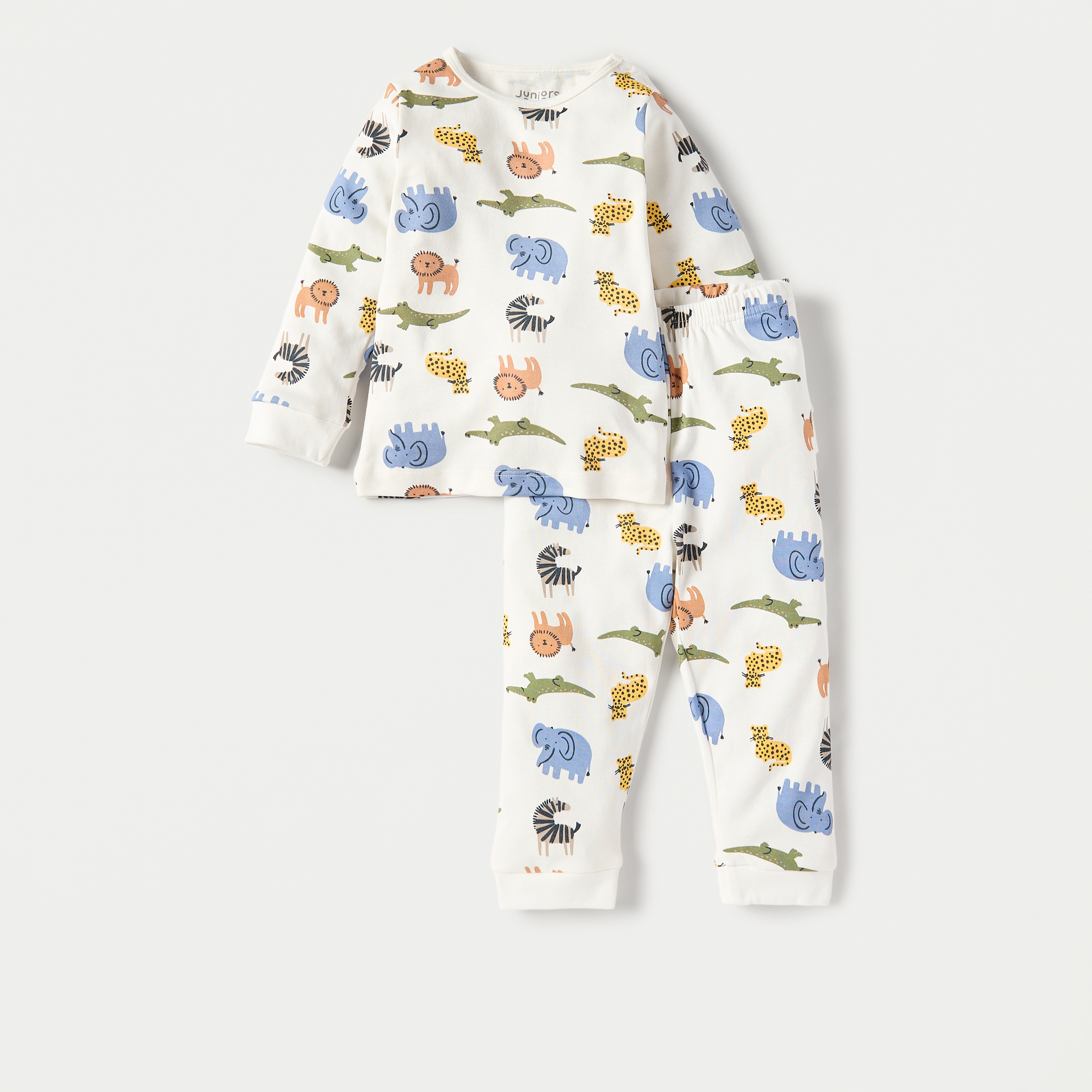 Juniors All-Over Wild Animal Print T-shirt and Pyjama Set-baby-boys-clothing-nightwear-pyjamasets-image-1