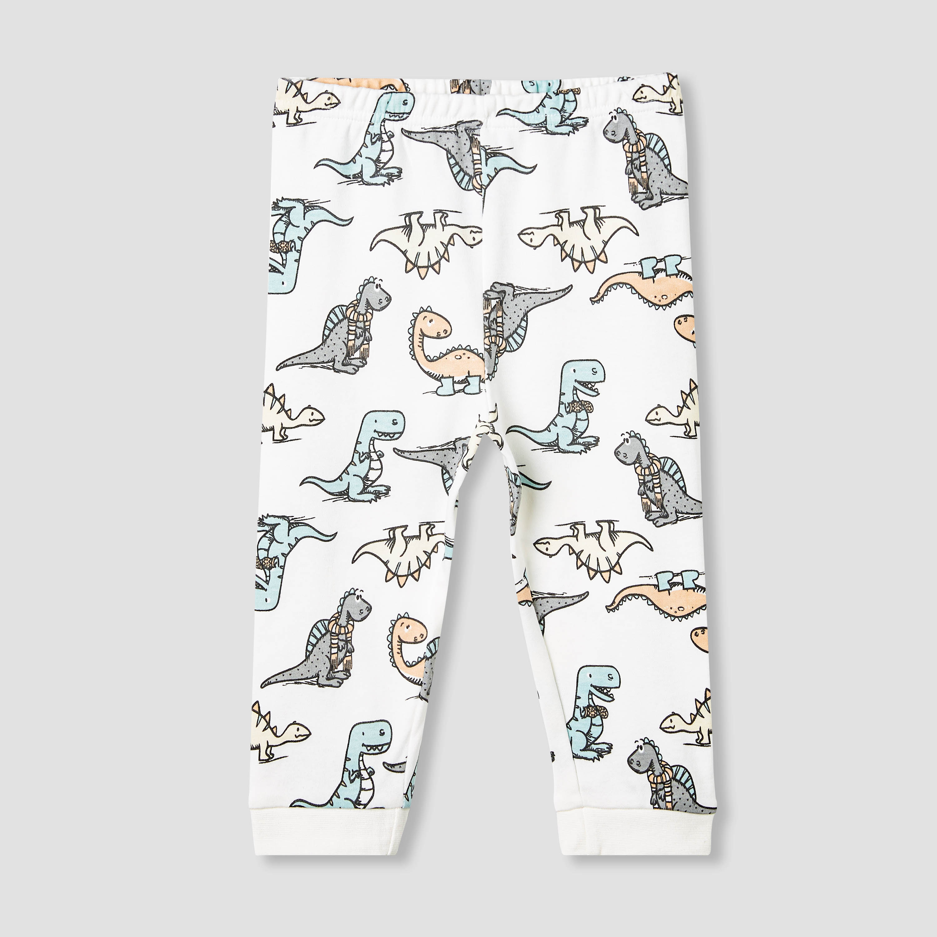 Juniors Dinosaur Print T-shirt and Pyjama Set-baby-boys-clothing-nightwear-pyjamasets-image-3
