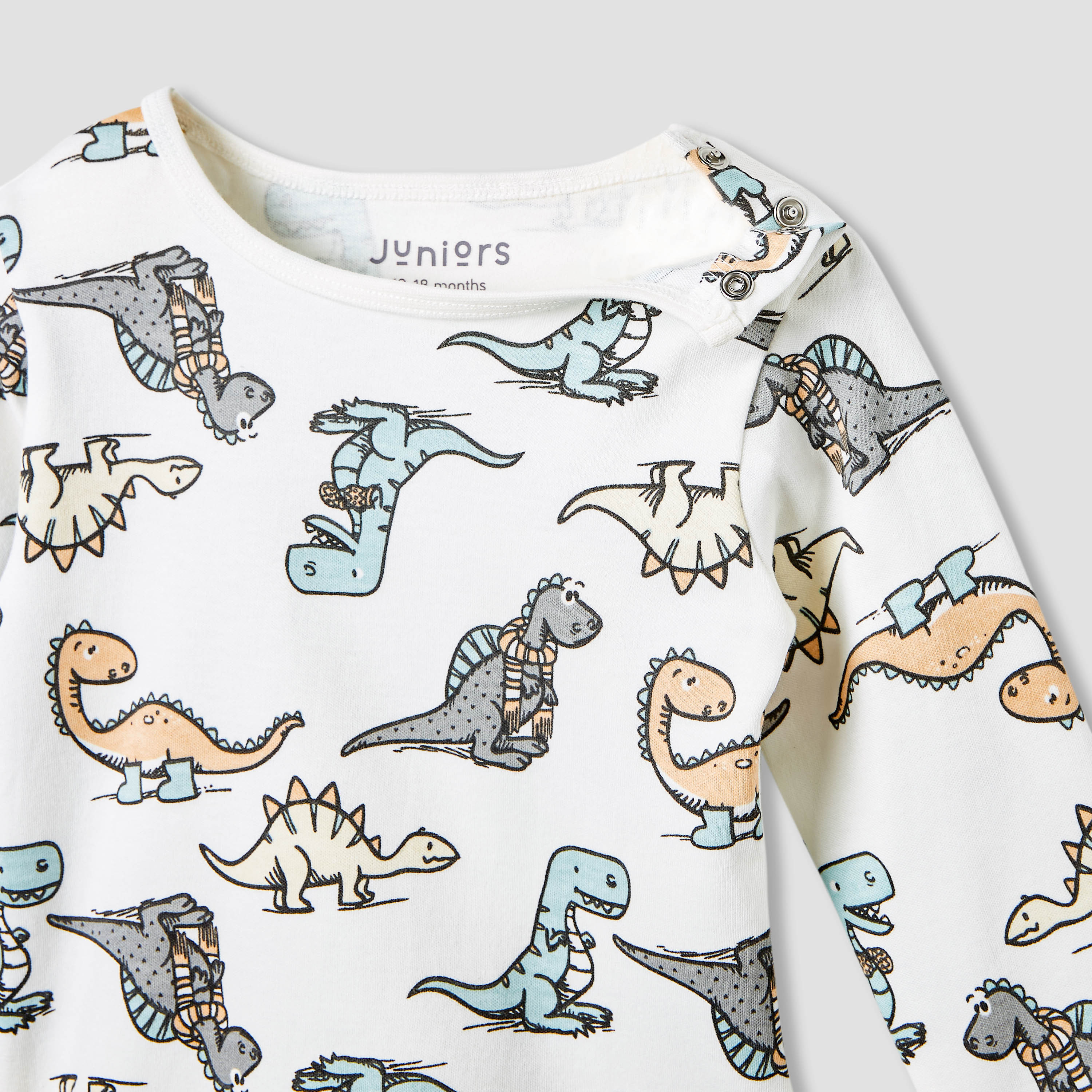 Juniors Dinosaur Print T-shirt and Pyjama Set-baby-boys-clothing-nightwear-pyjamasets-image-4