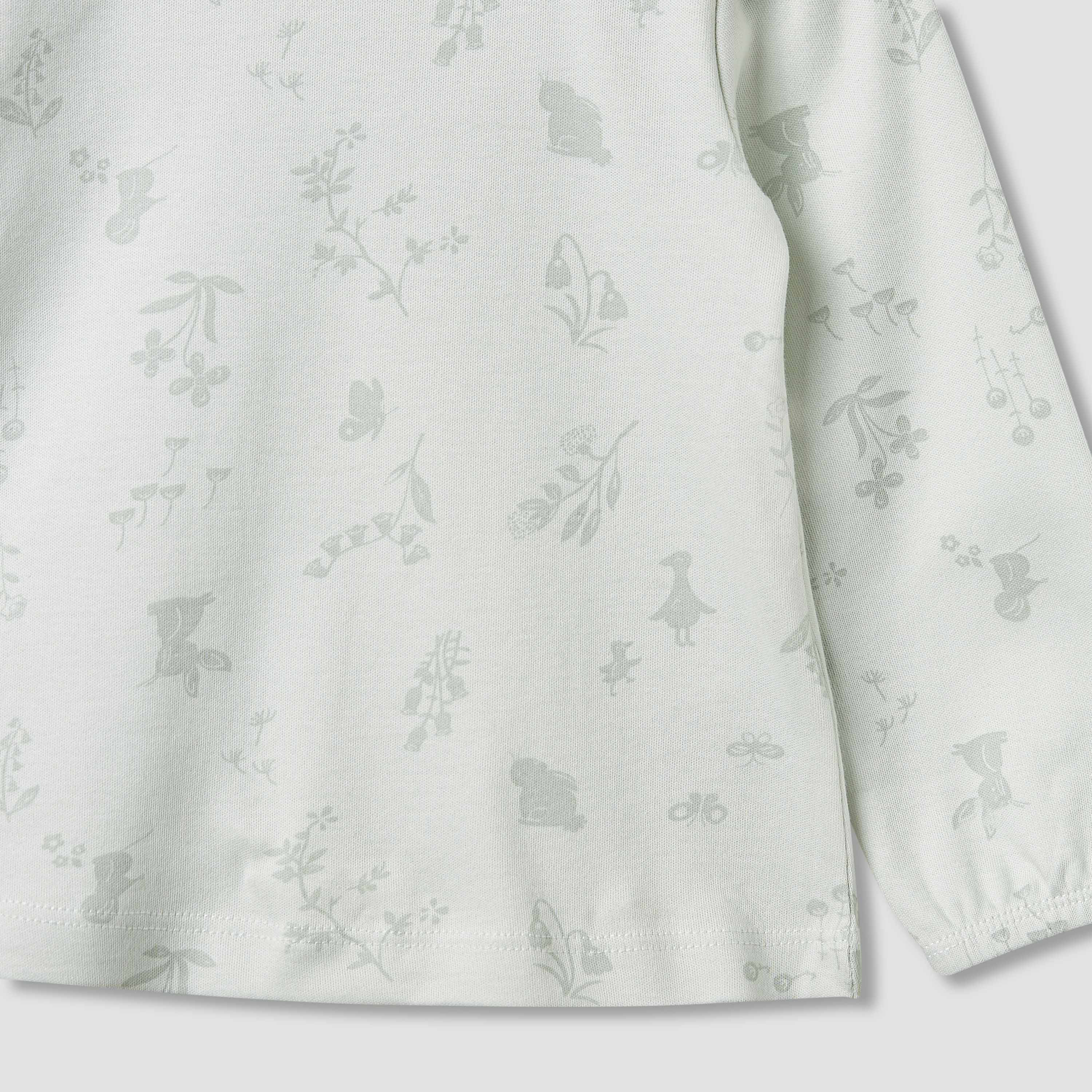 Juniors Floral Print Long Sleeve T-shirt and Pyjama Set-baby-girls-clothing-nightwear-pyjamasets-image-5