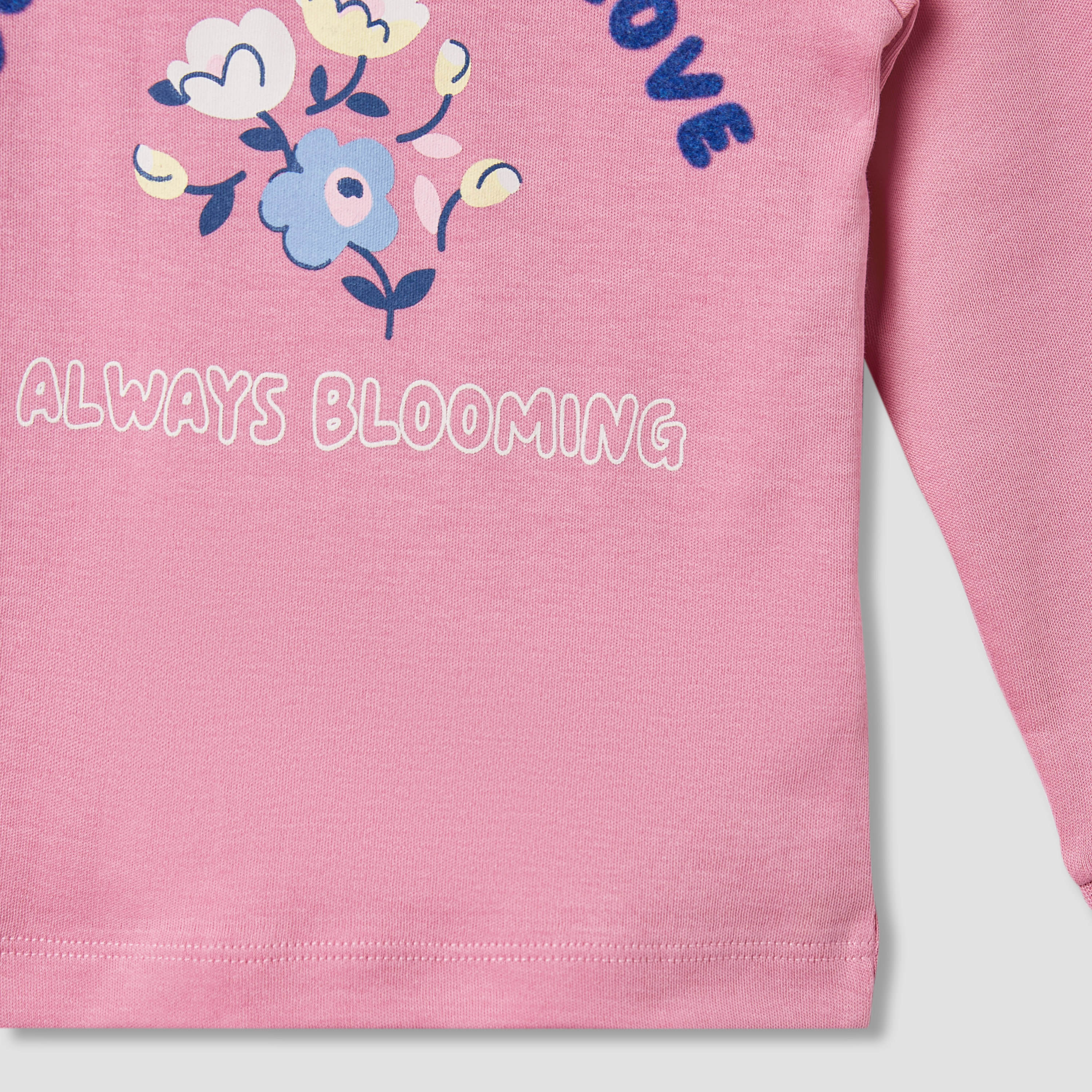 Juniors Embroidered T-shirt and Printed Pyjama Set-baby-girls-clothing-nightwear-pyjamasets-image-5