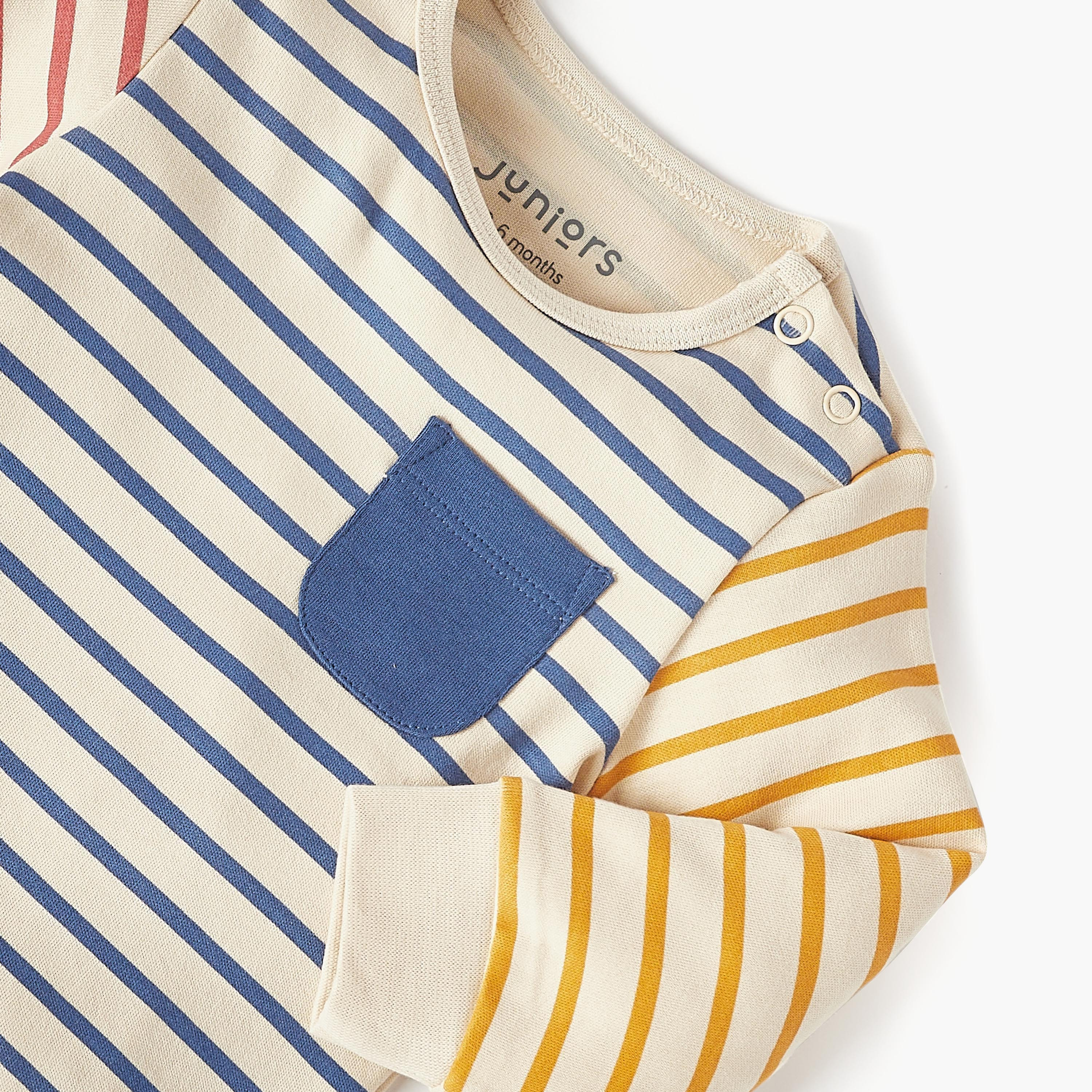 طقم تيشيرت مخطط بأكمام طويلة مع بنطلون بيجاما من جونيورز-baby-boys-clothing-nightwear-pyjamasets-image-4