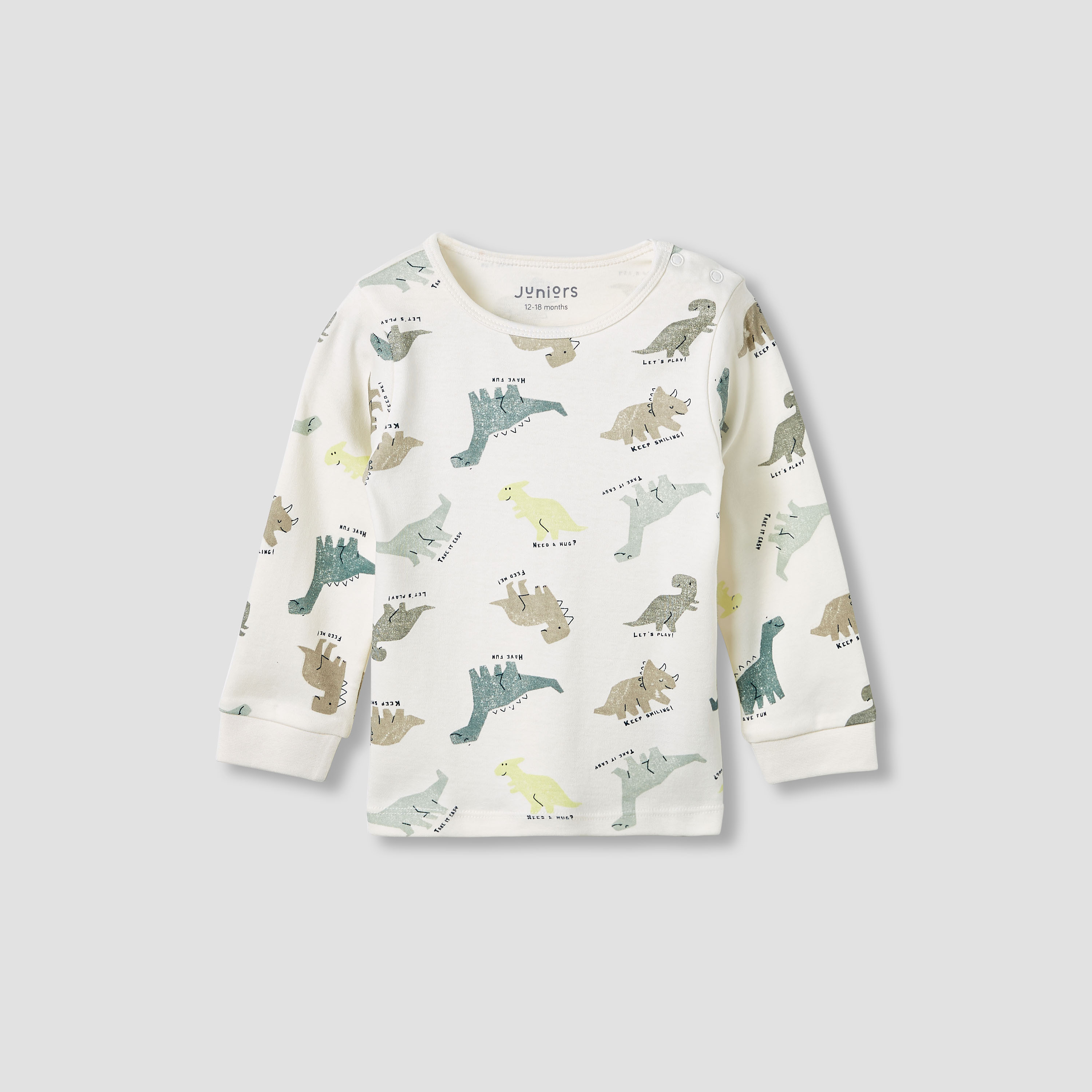 Juniors Dinosaur Print T-shirt and Pyjama Set-baby-boys-clothing-nightwear-pyjamasets-image-3