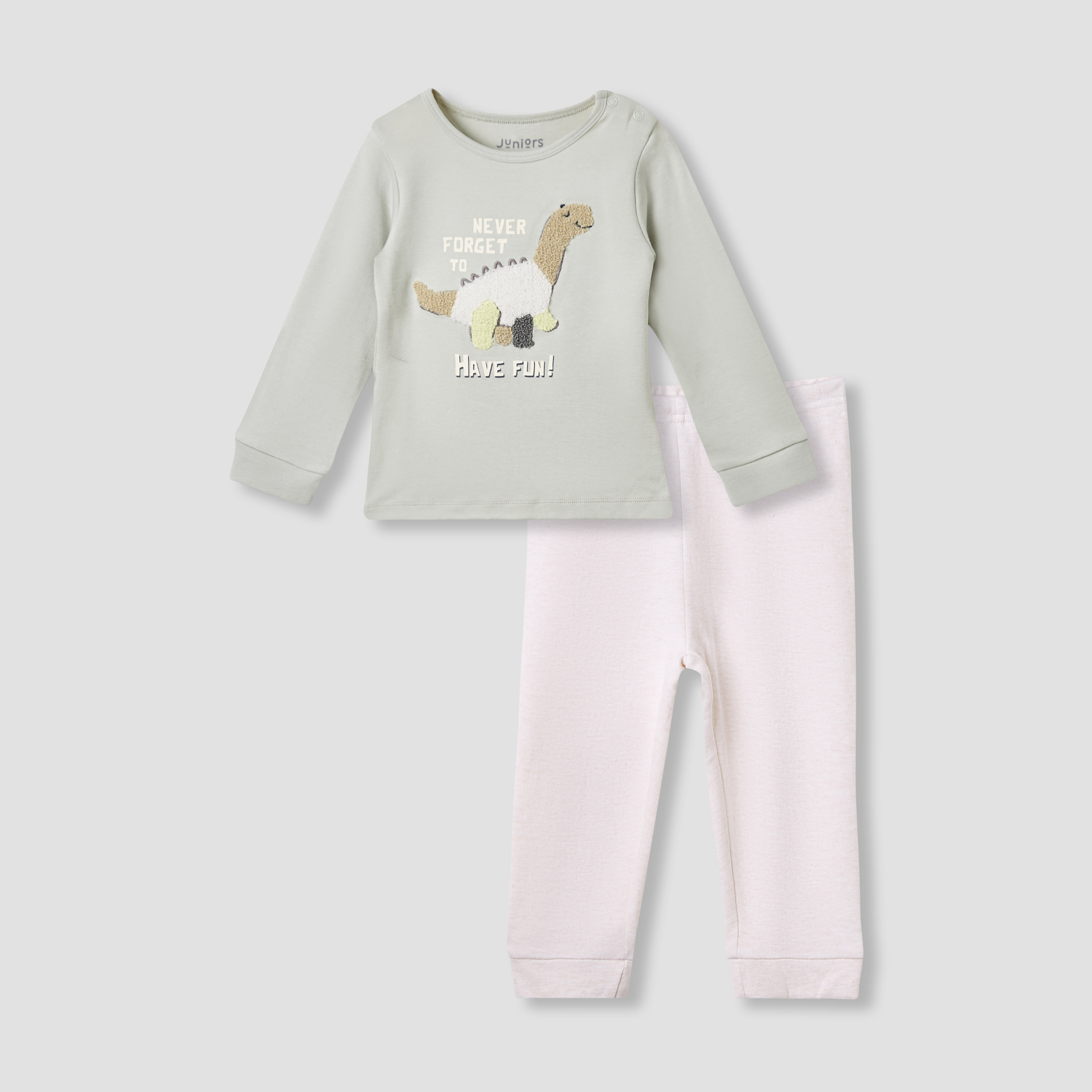 Juniors Dinosaur Print T-shirt and Pyjama Set-baby-boys-clothing-nightwear-pyjamasets-image-2