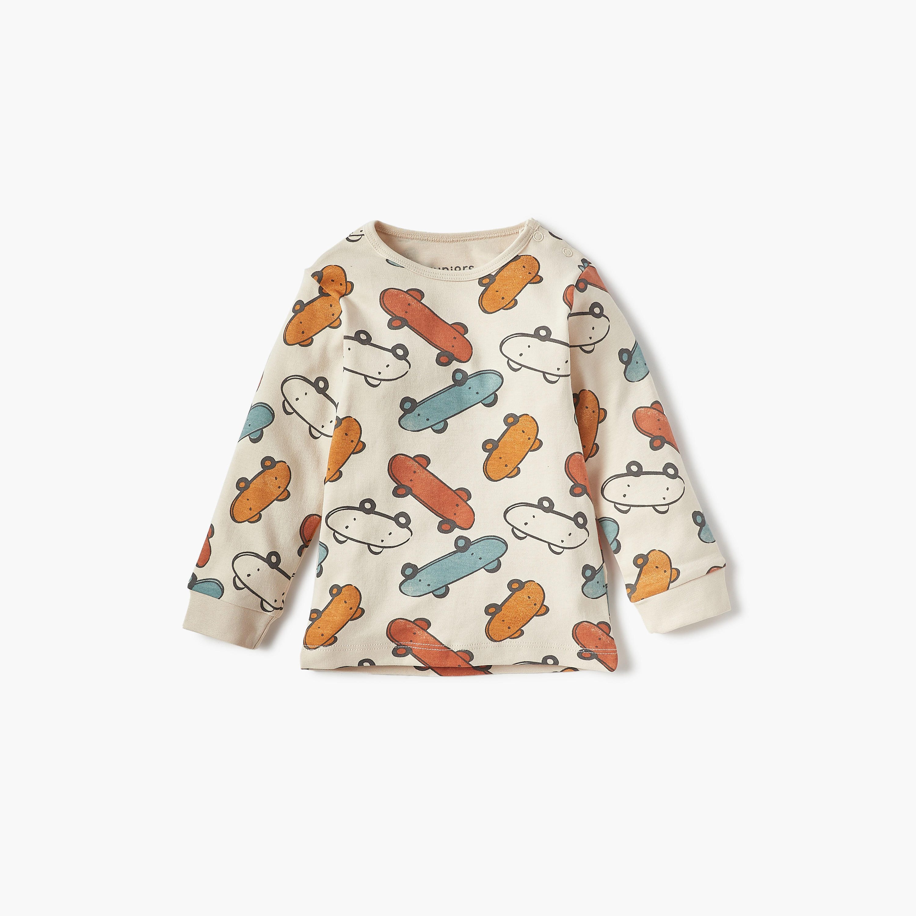طقم بنطلون بيجاما بخصر مطاطي وتيشيرت بأكمام طويلة وطبعات من جونيورز-baby-boys-clothing-nightwear-pyjamasets-image-2