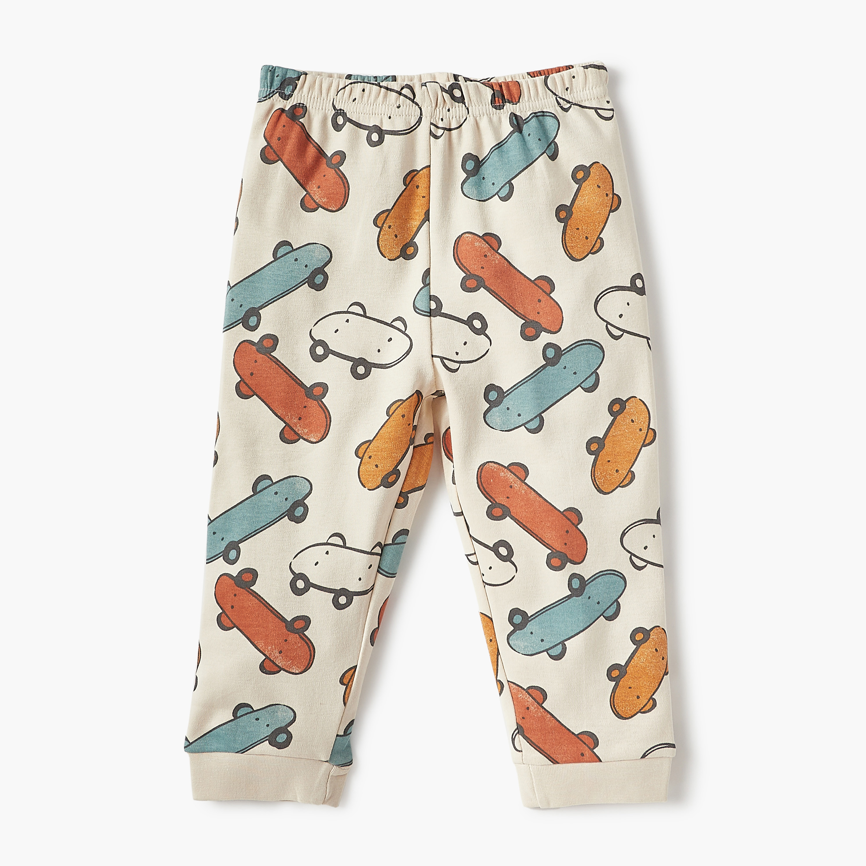 طقم بنطلون بيجاما بخصر مطاطي وتيشيرت بأكمام طويلة وطبعات من جونيورز-baby-boys-clothing-nightwear-pyjamasets-image-3