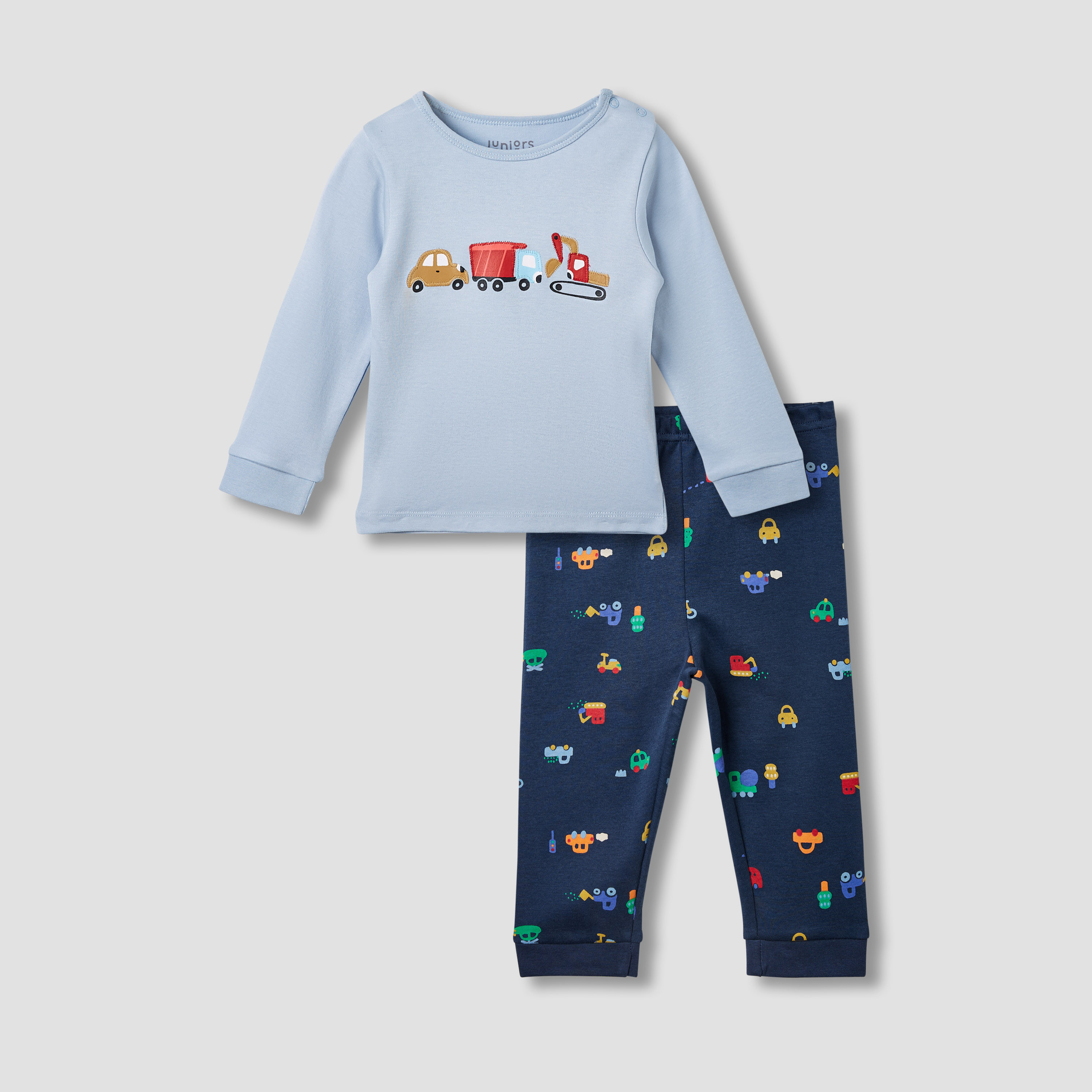 Juniors Printed Long Sleeves T-shirt and Pyjama Set-baby-boys-clothing-nightwear-pyjamasets-image-1