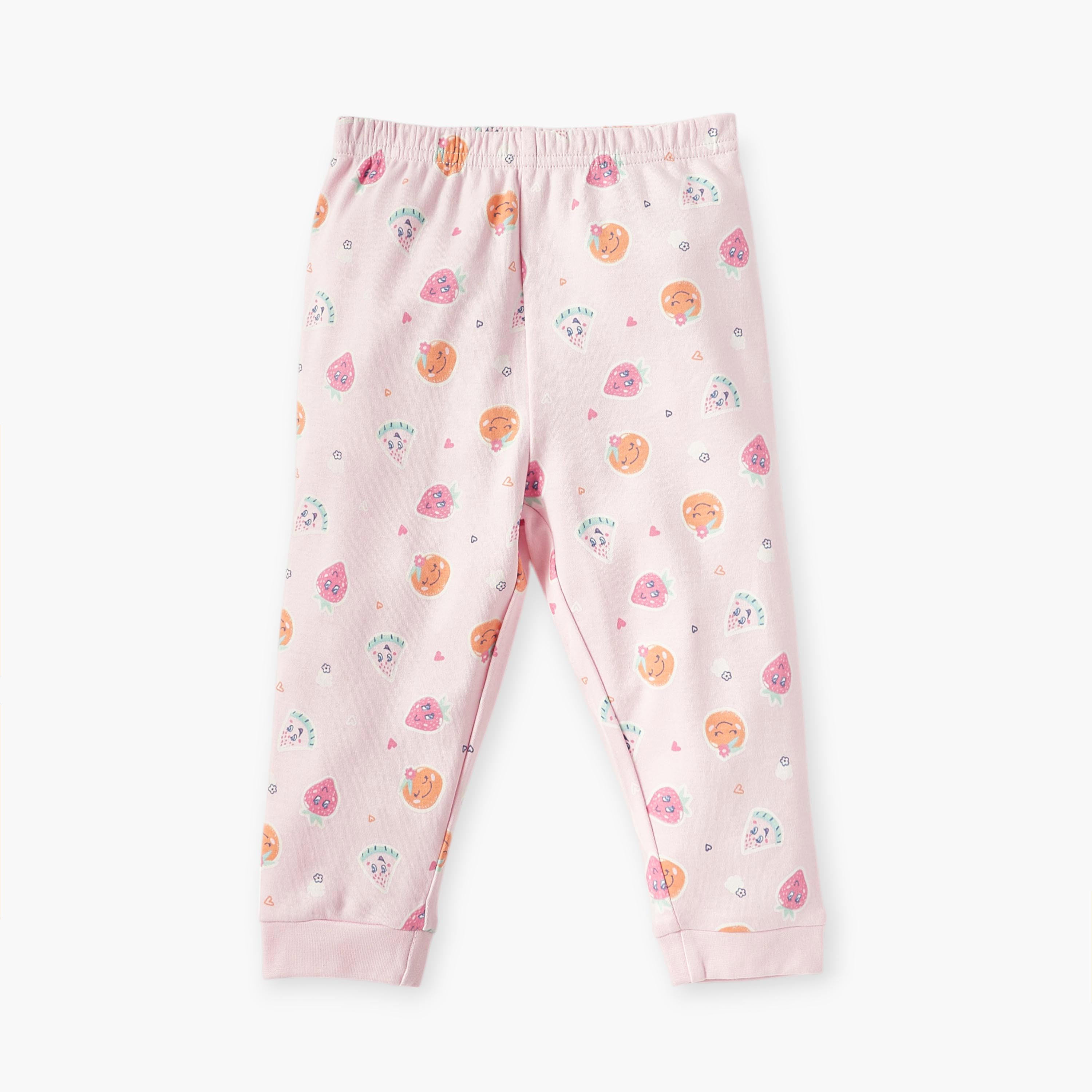 Juniors Printed Long Sleeves T-shirt and Pyjama Set-baby-girls-clothing-nightwear-pyjamasets-image-4
