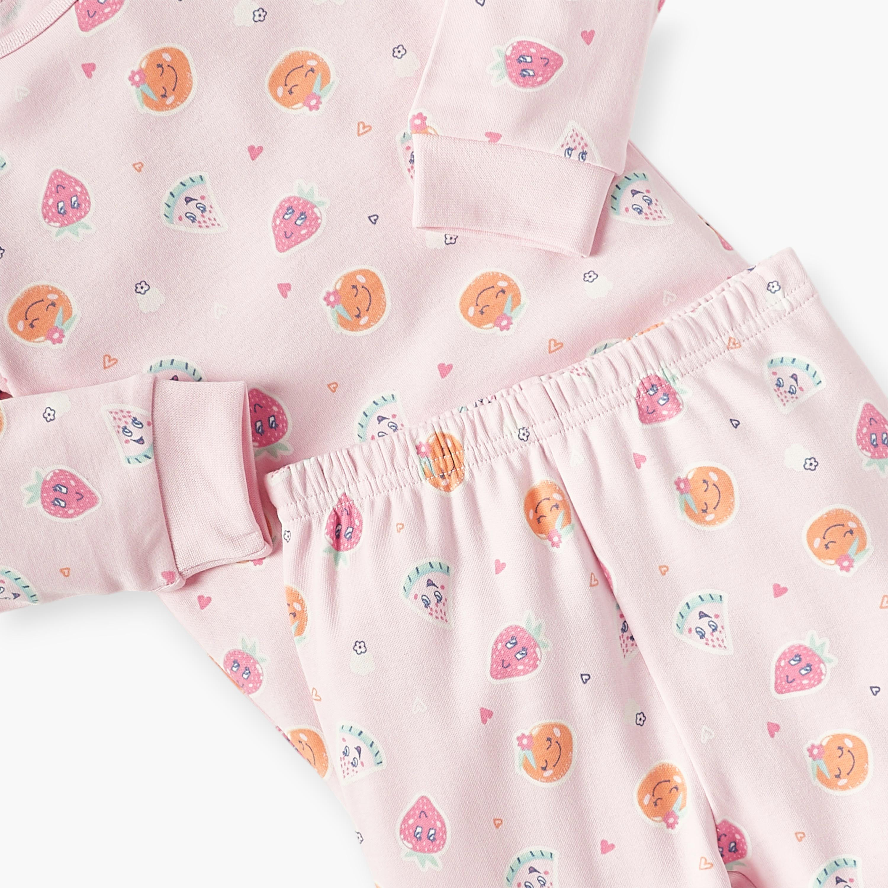 Juniors Printed Long Sleeves T-shirt and Pyjama Set-baby-girls-clothing-nightwear-pyjamasets-image-6