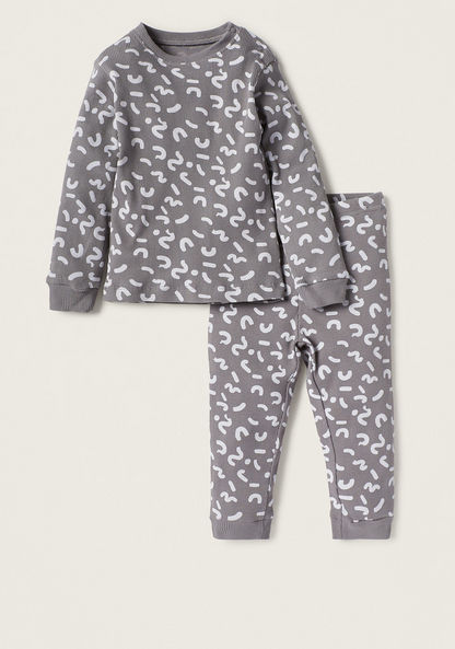 Juniors All-Over Print T-shirt and Pyjama Set-Pyjama Sets-image-0