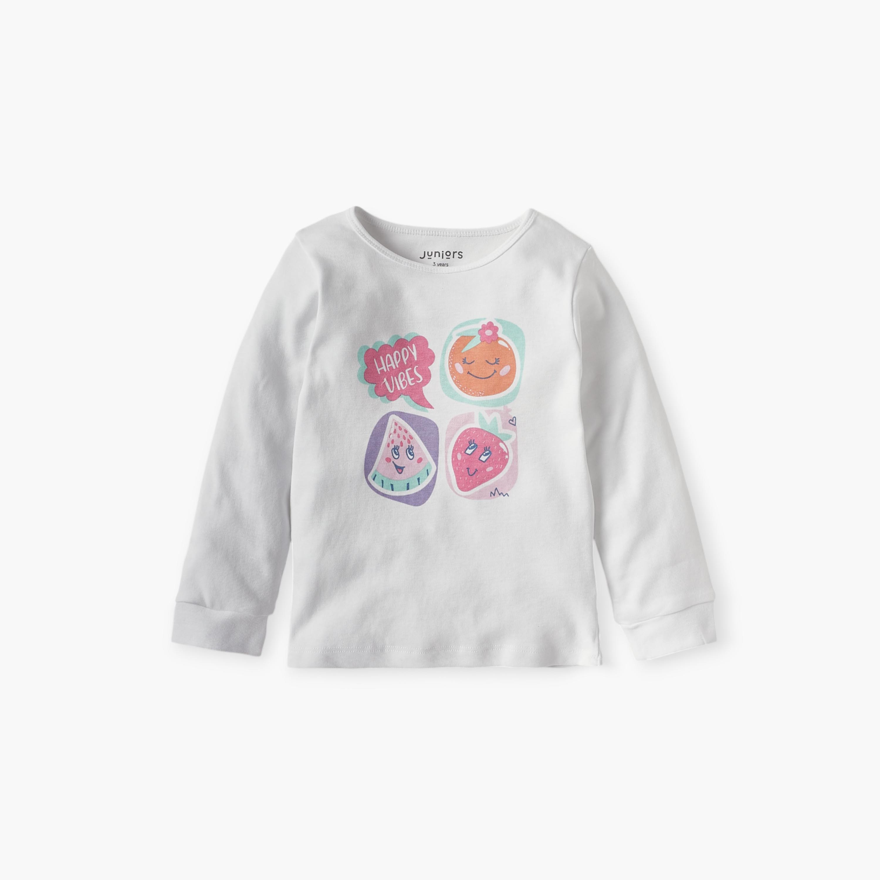 Juniors Fruit Print T-shirt and Pyjama Set-baby-girls-clothing-nightwear-pyjamasets-image-2