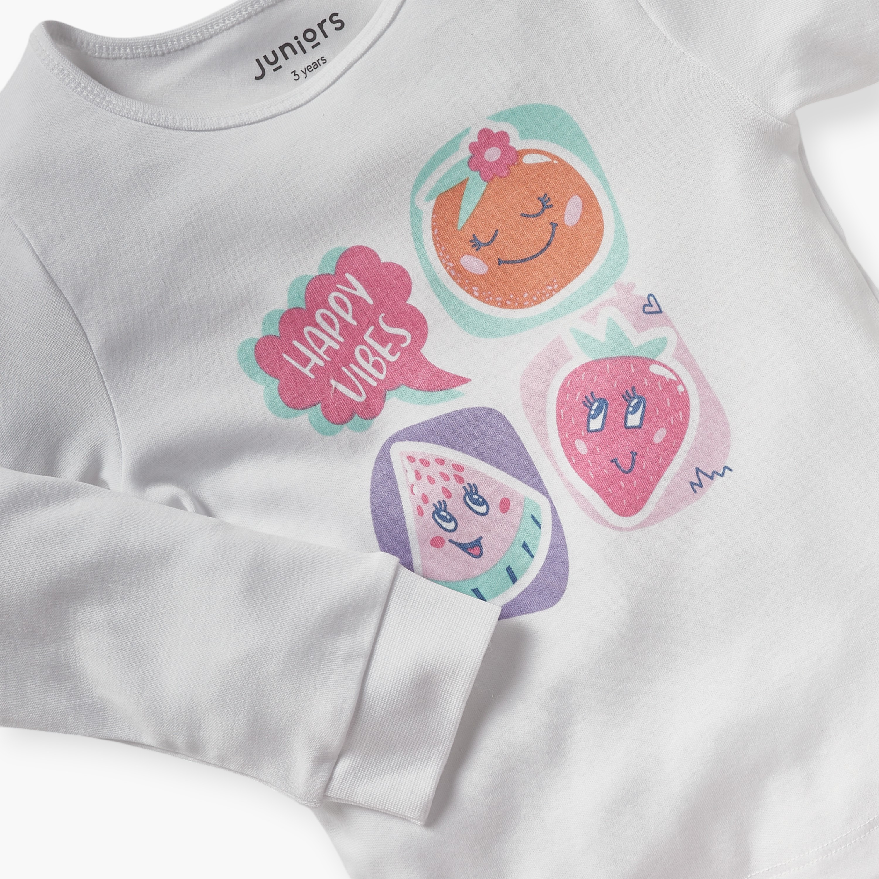 Juniors Fruit Print T-shirt and Pyjama Set-baby-girls-clothing-nightwear-pyjamasets-image-4
