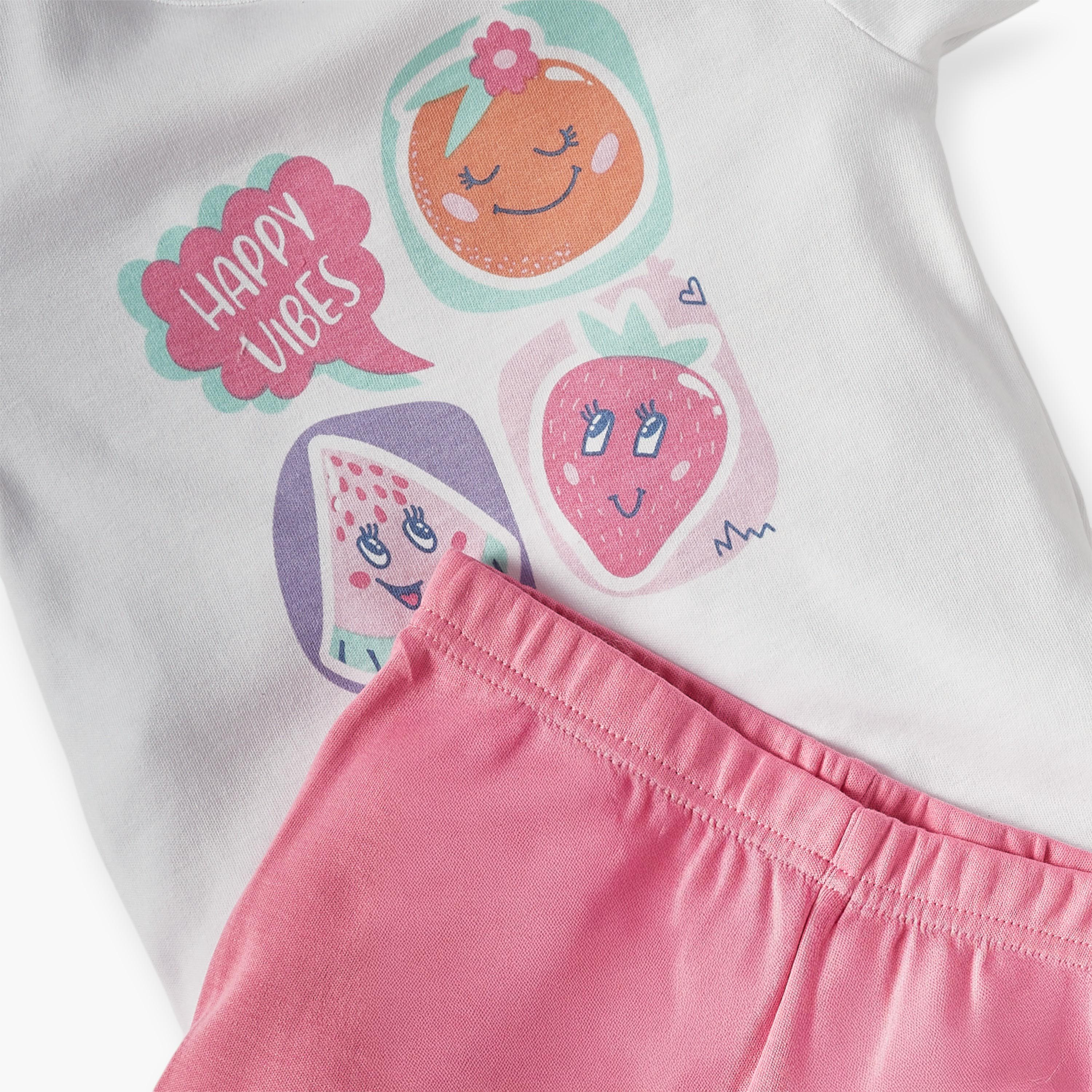 Juniors Fruit Print T-shirt and Pyjama Set-baby-girls-clothing-nightwear-pyjamasets-image-5
