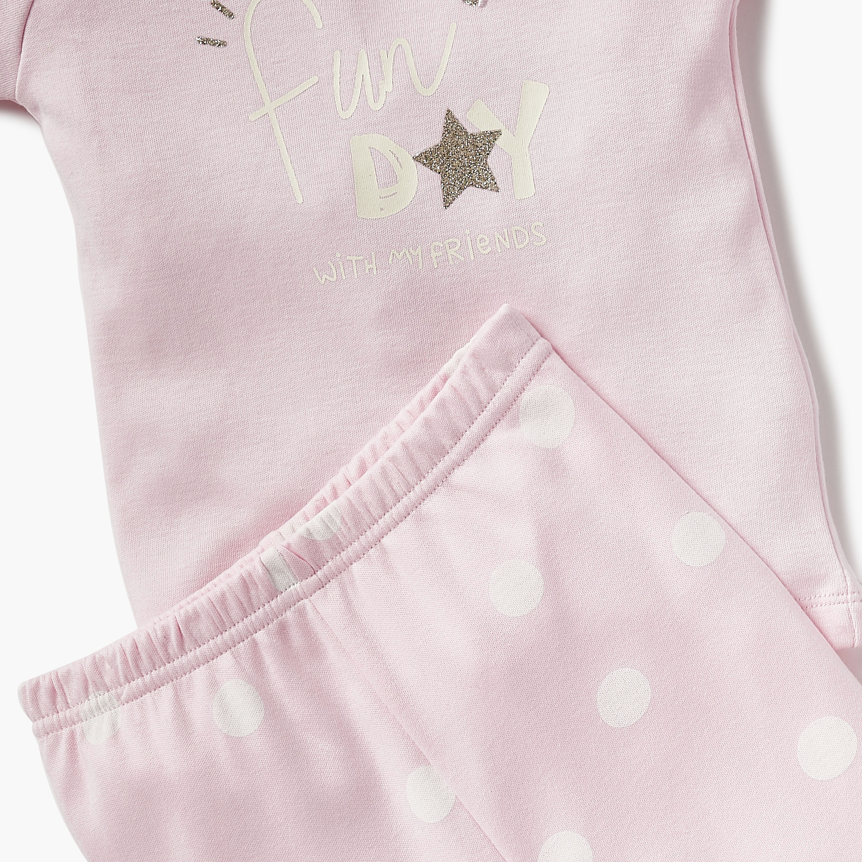 Juniors Graphic Print Long Sleeves T-shirt and Elasticated Pyjama Set-baby-girls-clothing-nightwear-pyjamasets-image-6