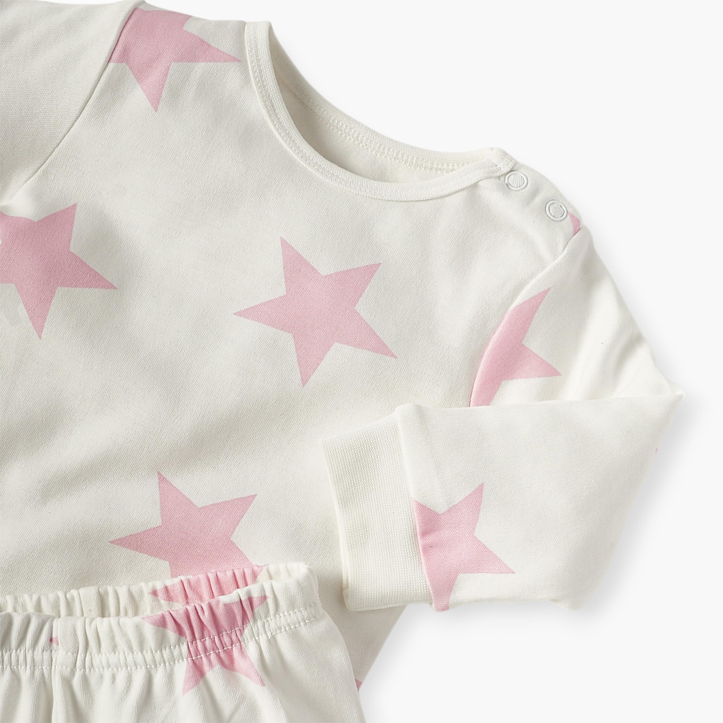 Juniors All-Over Star Print T-shirt and Pyjama Set-baby-girls-clothing-nightwear-pyjamasets-image-4