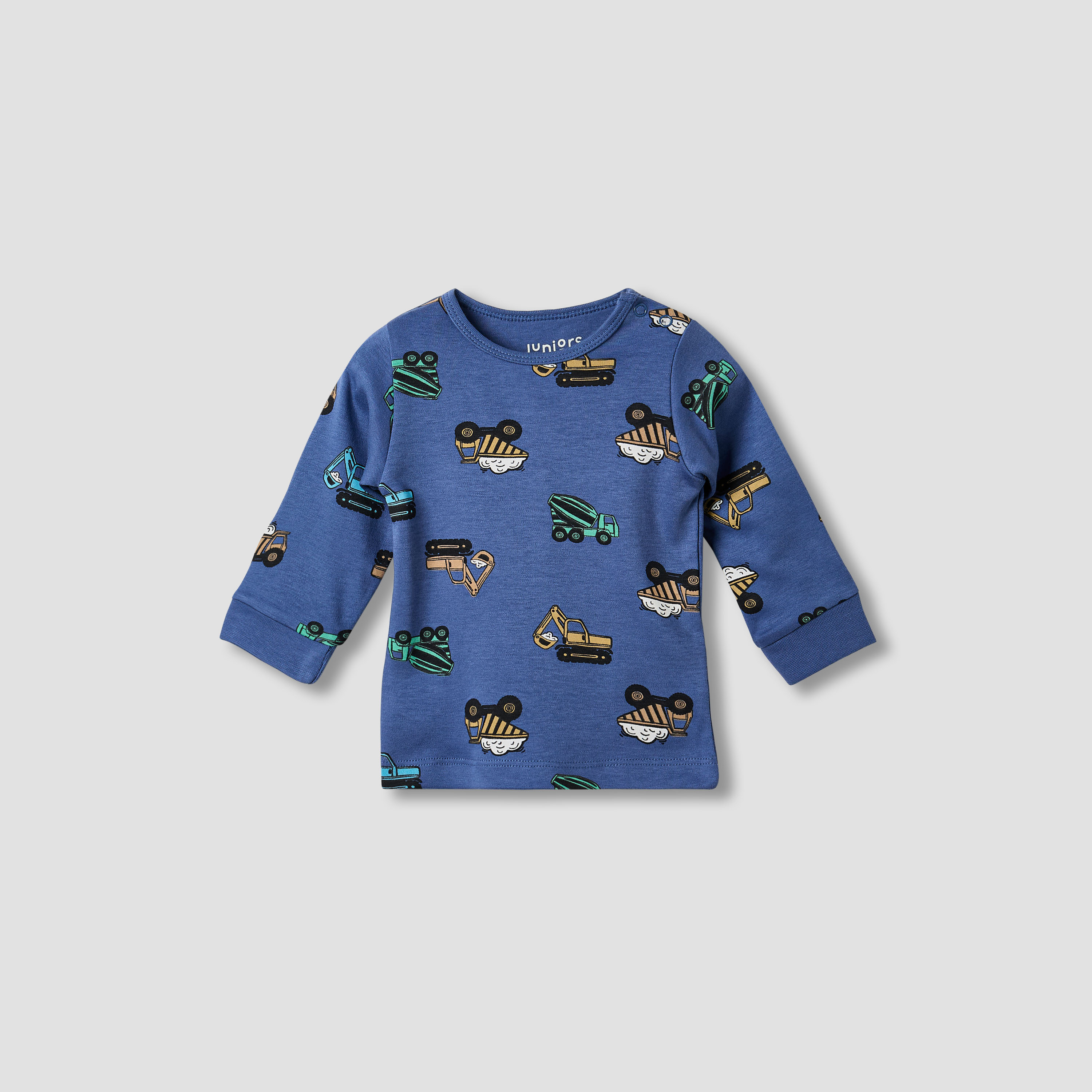 Juniors Tractor Print T-shirt and Pyjama Set-baby-boys-clothing-nightwear-pyjamasets-image-2