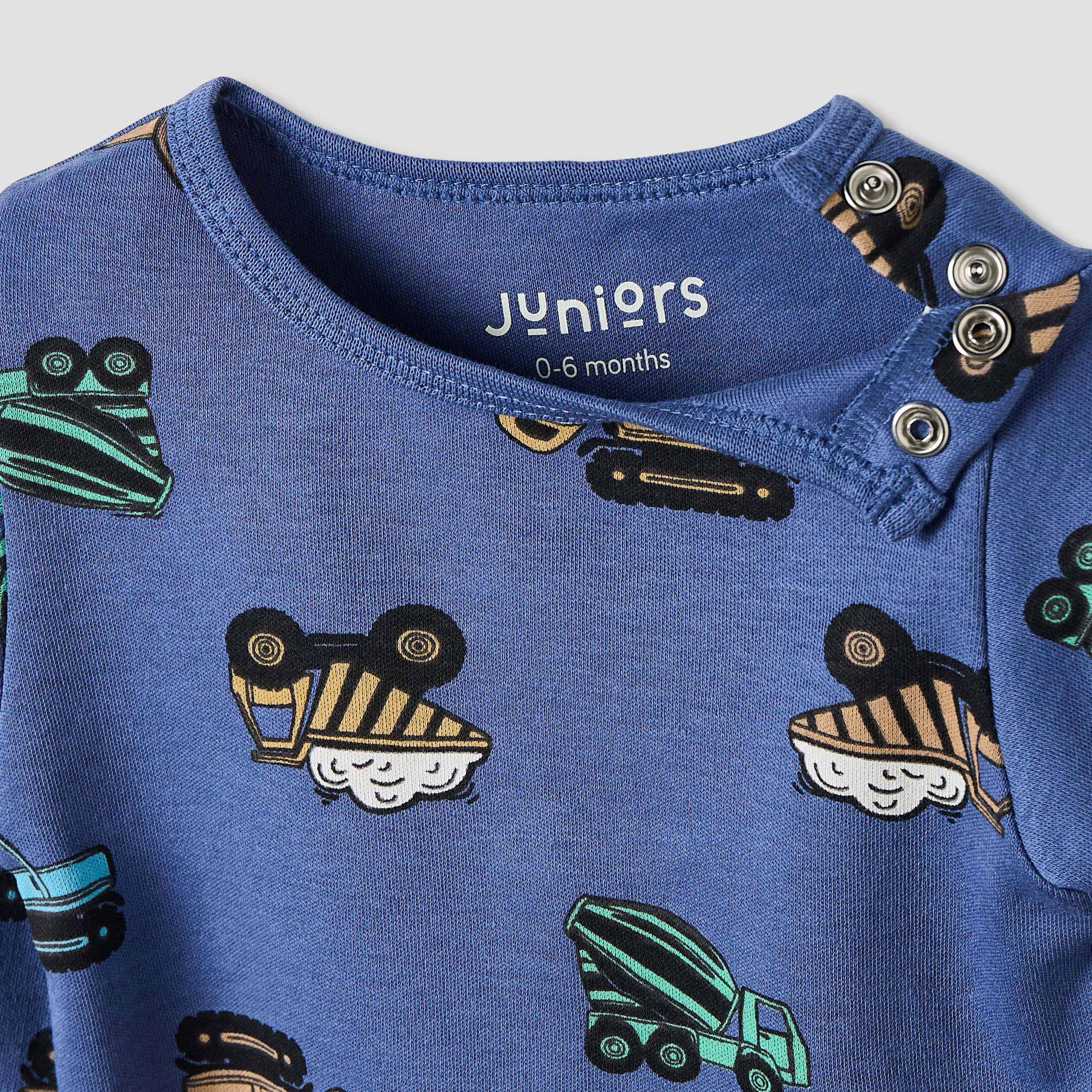 Juniors Tractor Print T-shirt and Pyjama Set-baby-boys-clothing-nightwear-pyjamasets-image-4