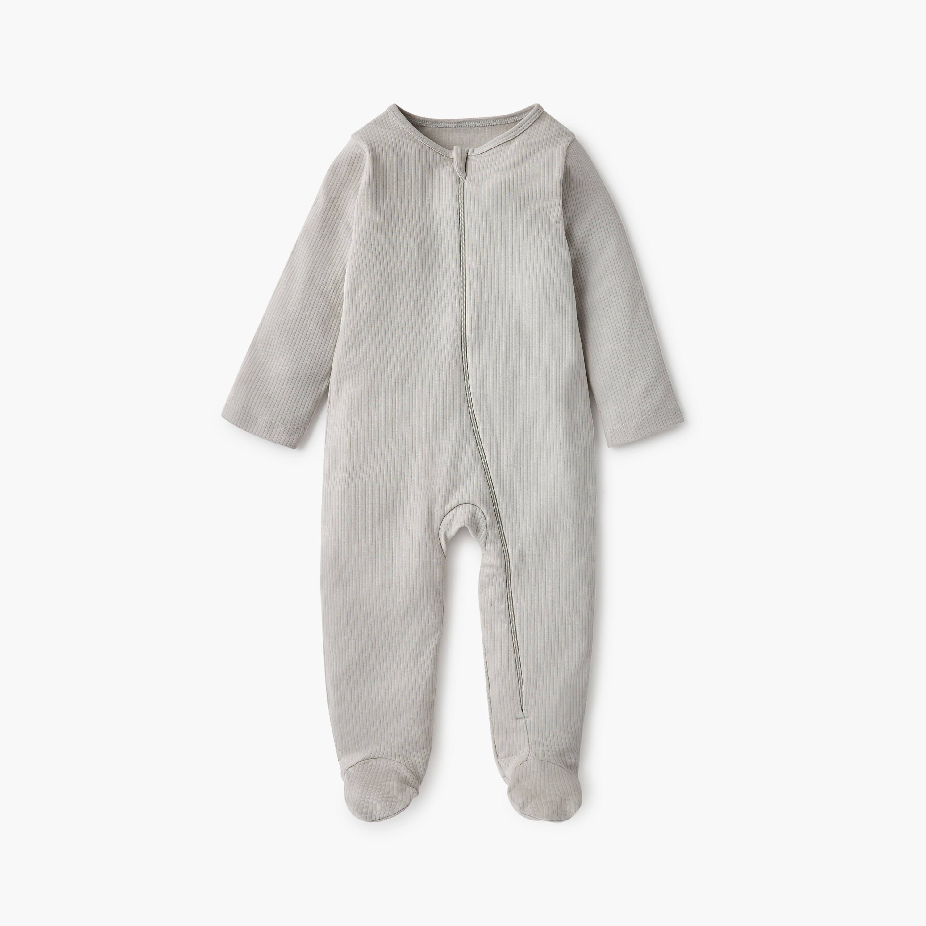 Juniors Ribbed Sleepsuit with Zip Closure and Long Sleeves - Set of 7-baby-boys-clothing-nightwear-sleepsuits-image-4