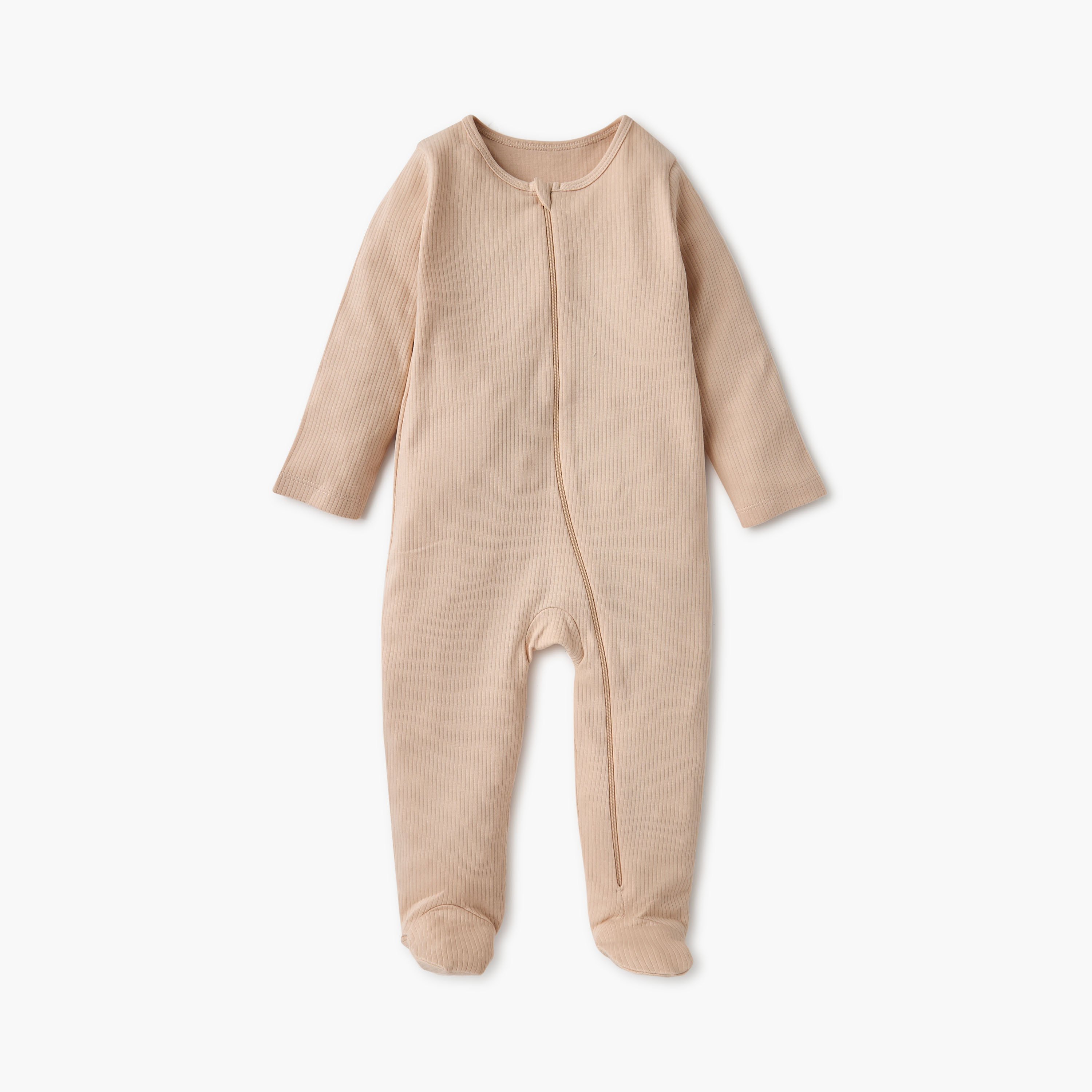 Juniors Ribbed Sleepsuit with Zip Closure and Long Sleeves - Set of 7-baby-boys-clothing-nightwear-sleepsuits-image-8