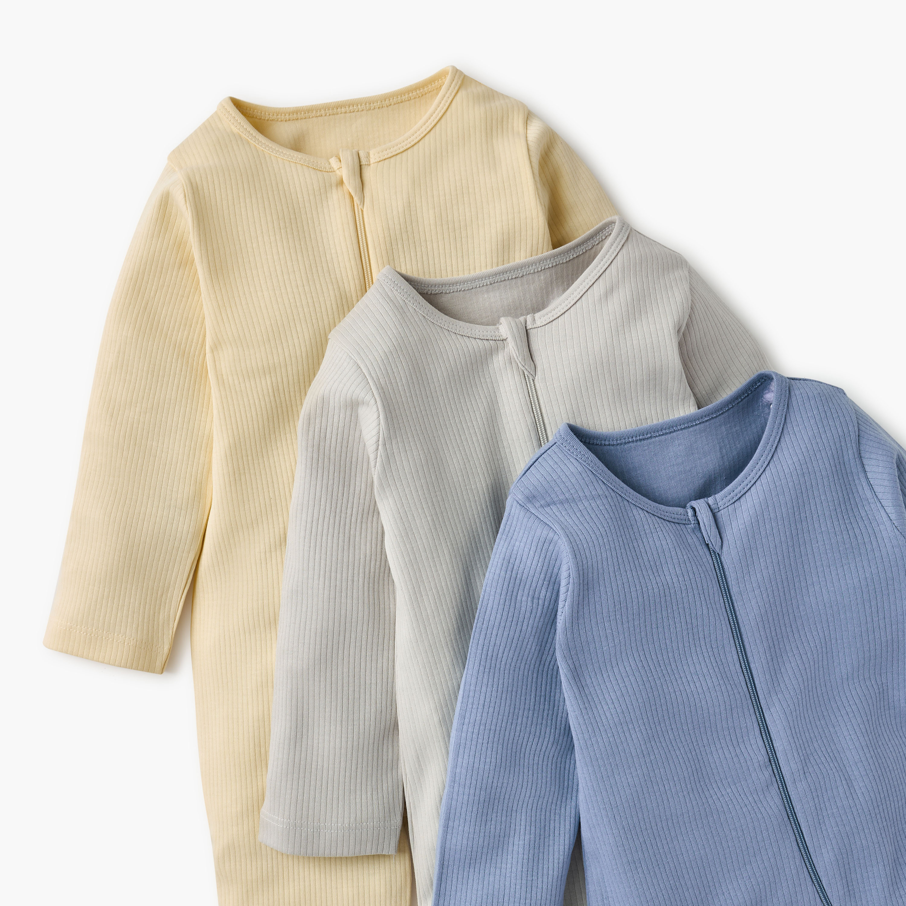 Juniors Ribbed Sleepsuit with Zip Closure and Long Sleeves - Set of 7-baby-boys-clothing-nightwear-sleepsuits-image-9