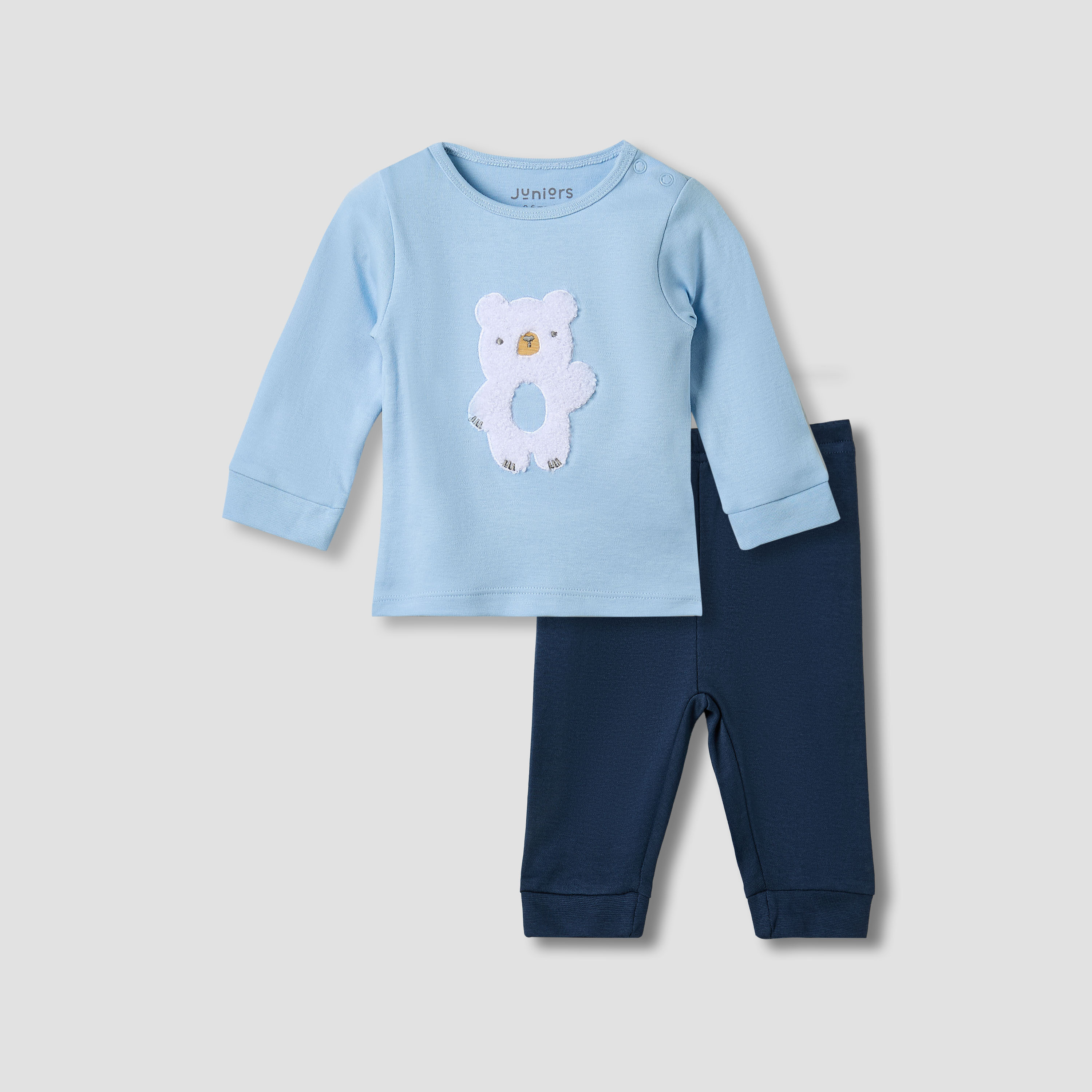 طقم بيجاما قطن بطبعات فيل وأكمام طويلة من جونيورز-baby-boys-clothing-nightwear-pyjamasets-image-1