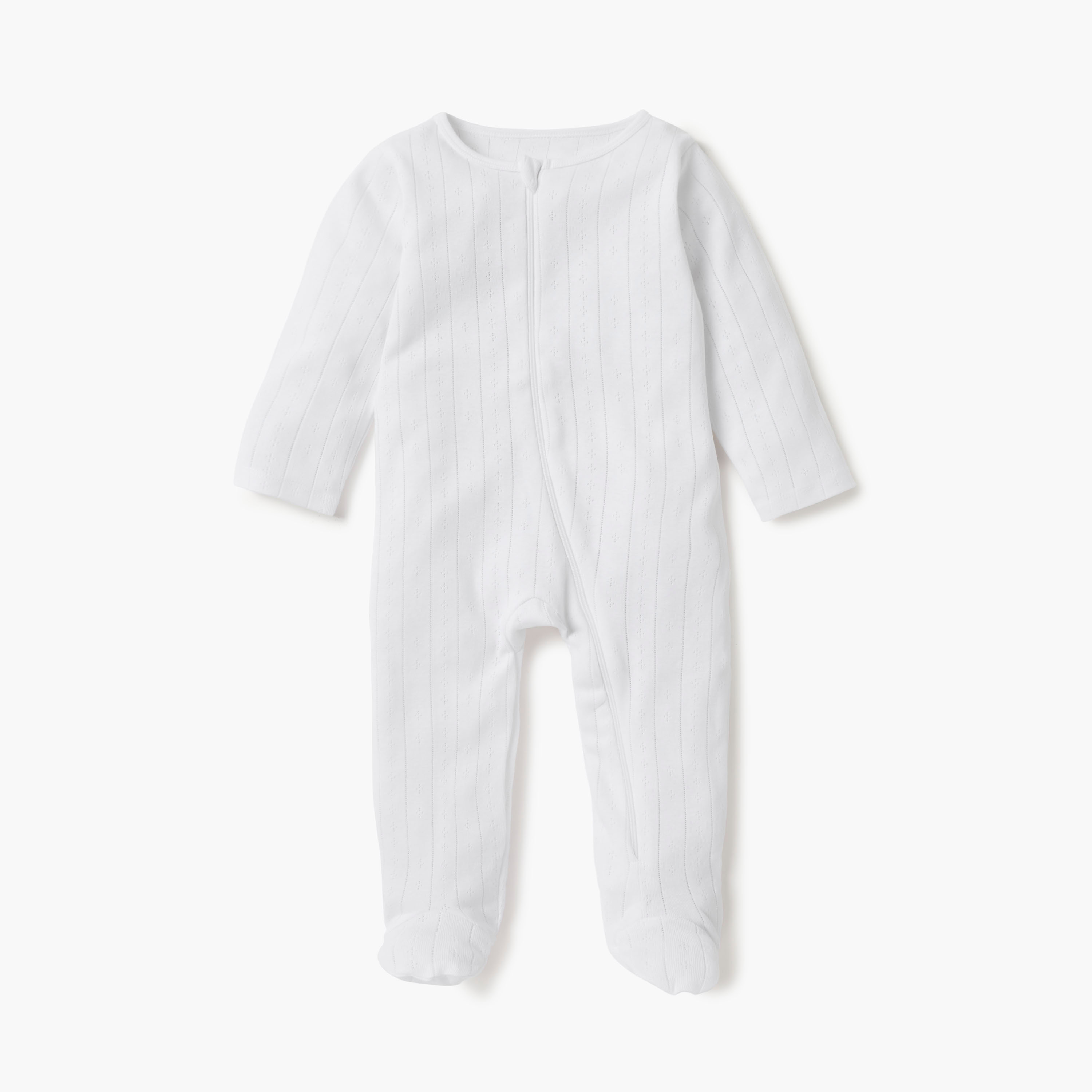 Juniors Striped Closed Feet Sleepsuit with Long Sleeves - Set of 7-baby-girls-clothing-nightwear-sleepsuits-image-4