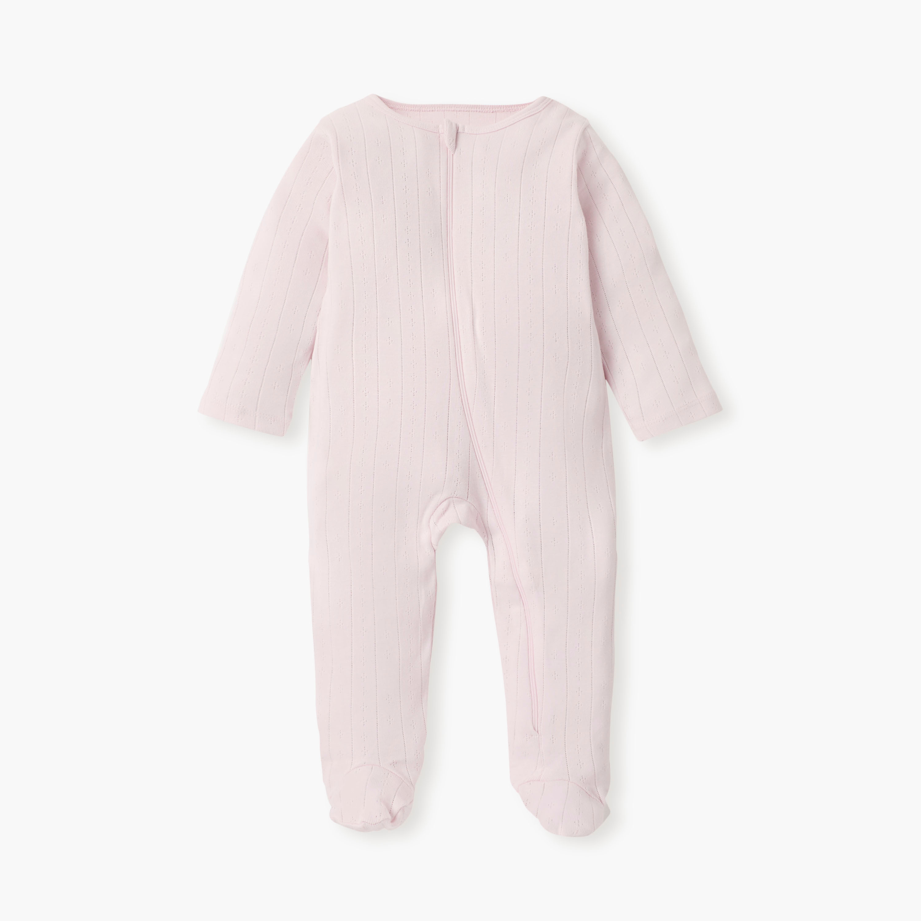 Juniors Striped Closed Feet Sleepsuit with Long Sleeves - Set of 7-baby-girls-clothing-nightwear-sleepsuits-image-5