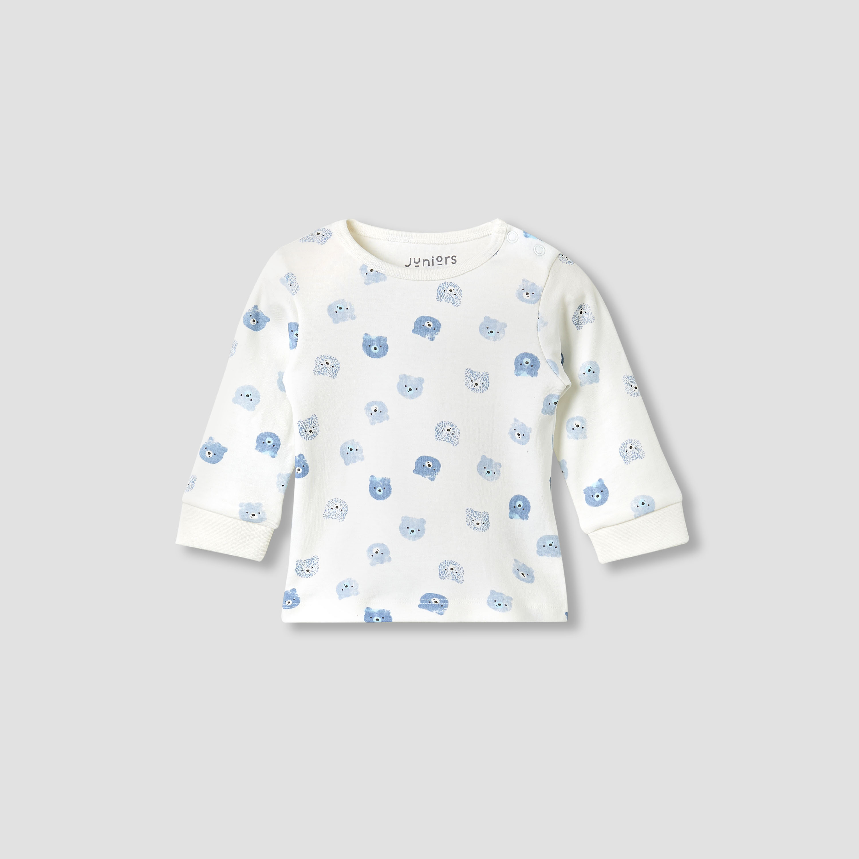 طقم بنطلون بيجاما وتيشيرت قطن بياقة مستديرة وأكمام طويلة وطبعات دب من جونيورز-baby-boys-clothing-nightwear-pyjamasets-image-2