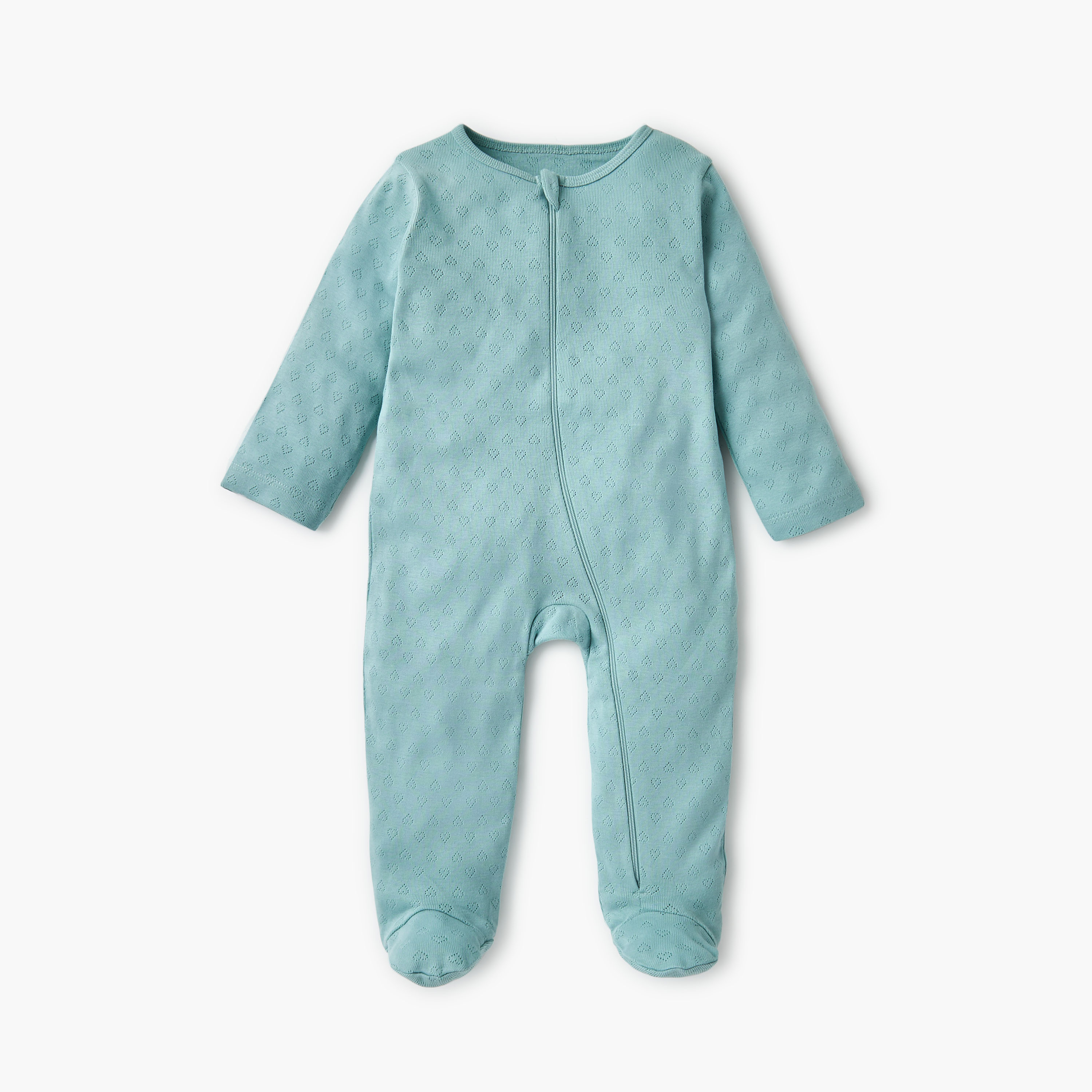 Juniors Textured Closed Feet Sleepsuit with Long Sleeves - Set of 7-baby-girls-clothing-nightwear-sleepsuits-image-2