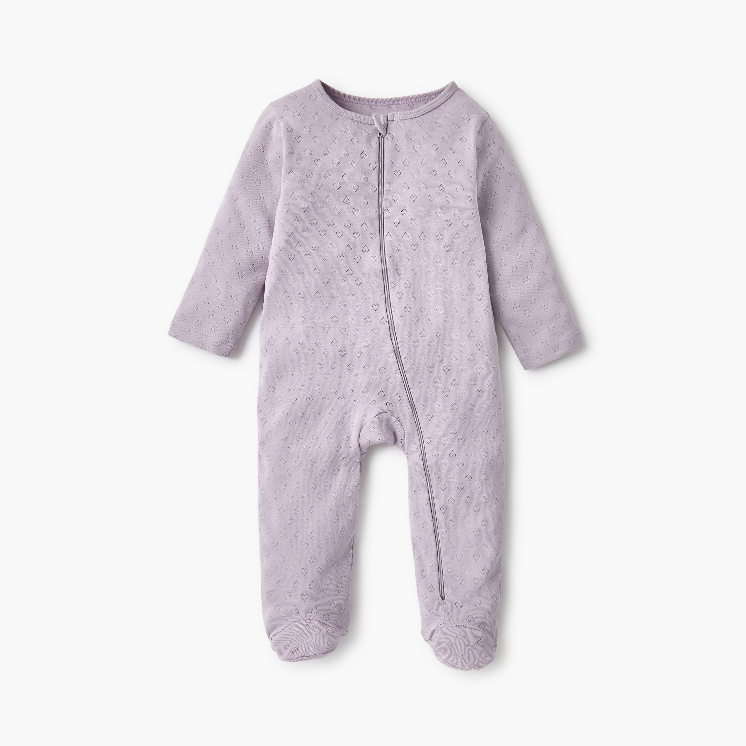 Juniors Textured Closed Feet Sleepsuit with Long Sleeves - Set of 7-baby-girls-clothing-nightwear-sleepsuits-image-4