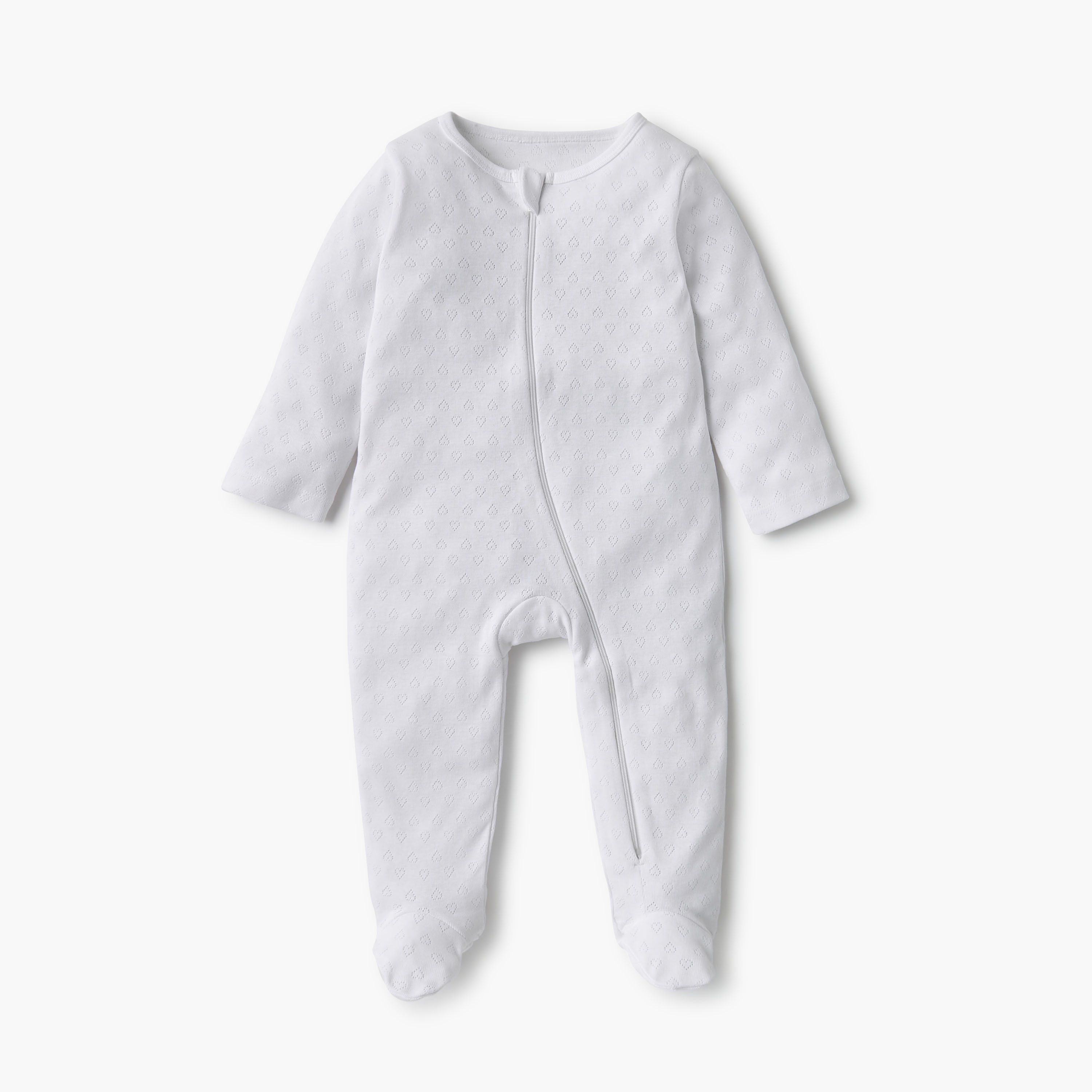 Juniors Textured Closed Feet Sleepsuit with Long Sleeves - Set of 7-baby-girls-clothing-nightwear-sleepsuits-image-7