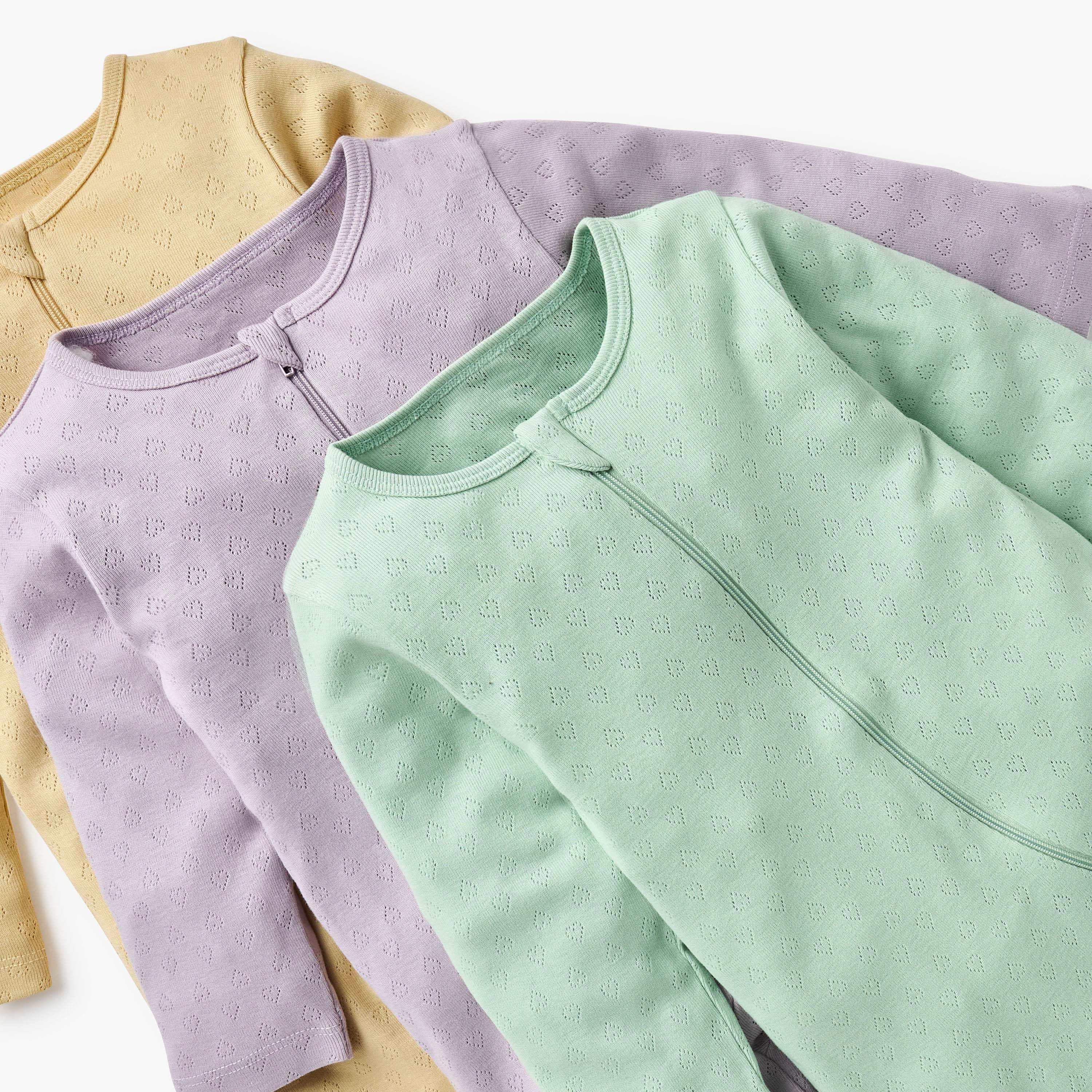 Juniors Textured Closed Feet Sleepsuit with Long Sleeves - Set of 7-baby-girls-clothing-nightwear-sleepsuits-image-9