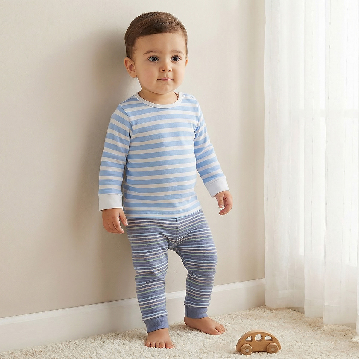 طقم تيشيرت وبنطلون بيجاما بطبعات أرنب من جونيورز-baby-girls-clothing-nightwear-pyjamasets-image-1