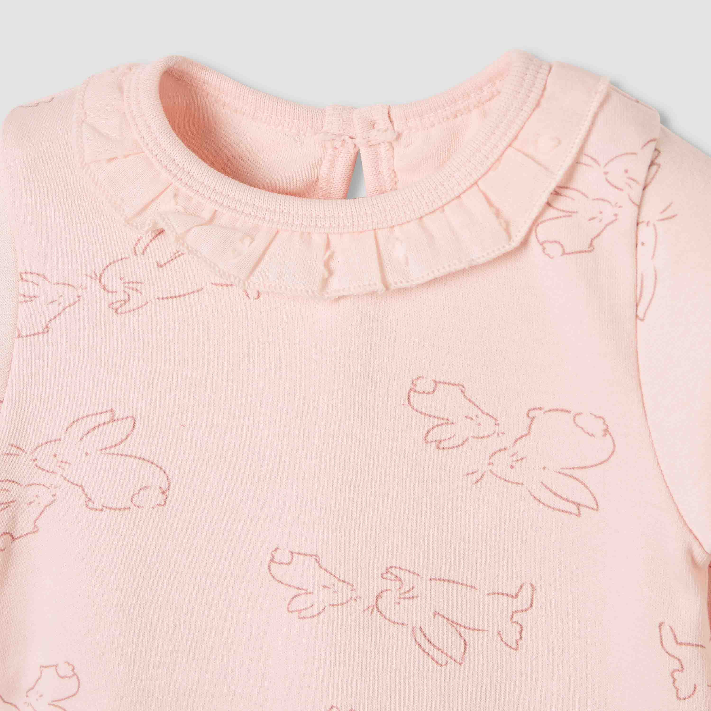 طقم تيشيرت بأكمام طويلة وبنطلون بيجاما بطبعات زهرية من جونيورز-baby-girls-clothing-nightwear-pyjamasets-image-4