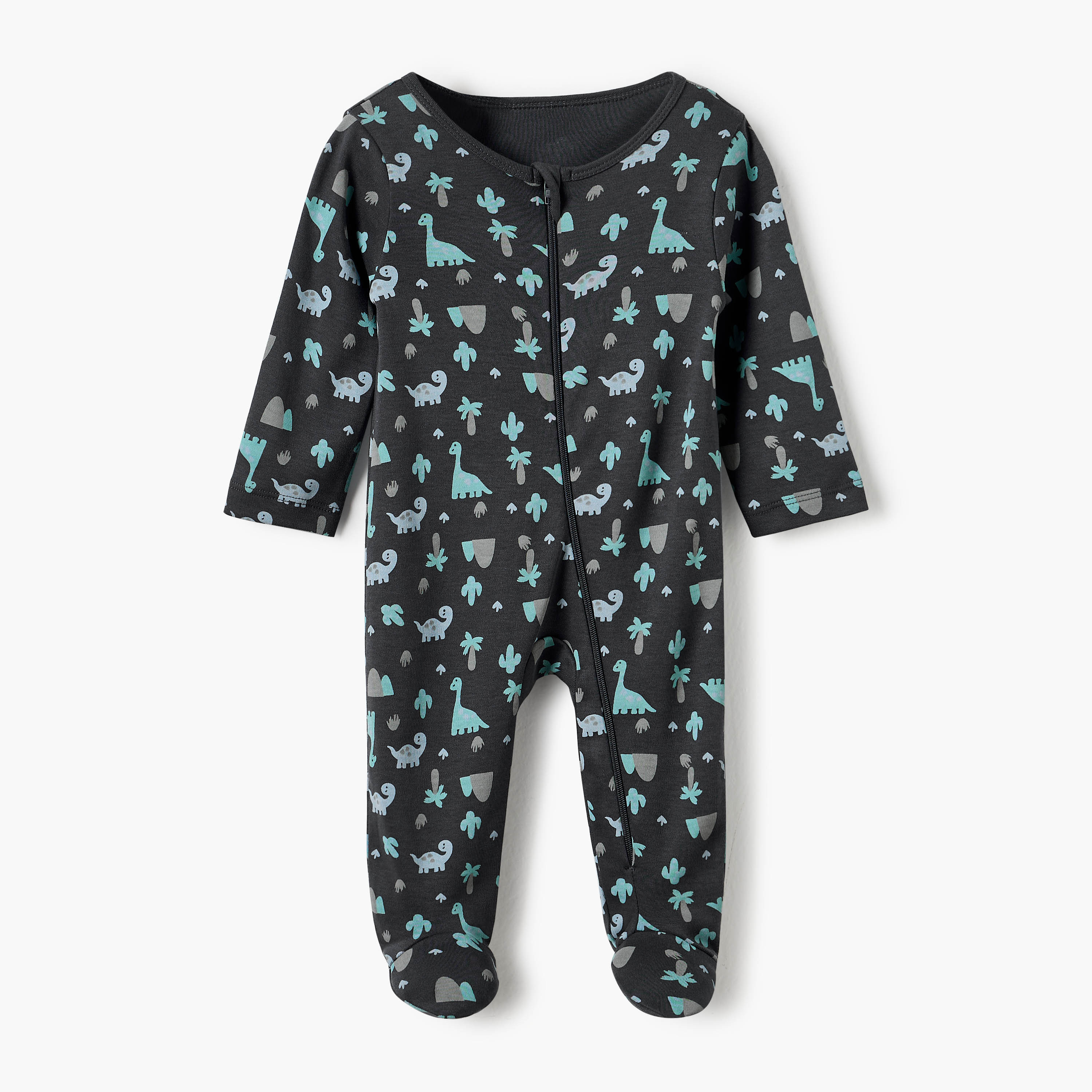 Juniors Printed Round Neck Sleepsuit with Zip Closure - Set of 5-baby-boys-clothing-nightwear-sleepsuits-image-6