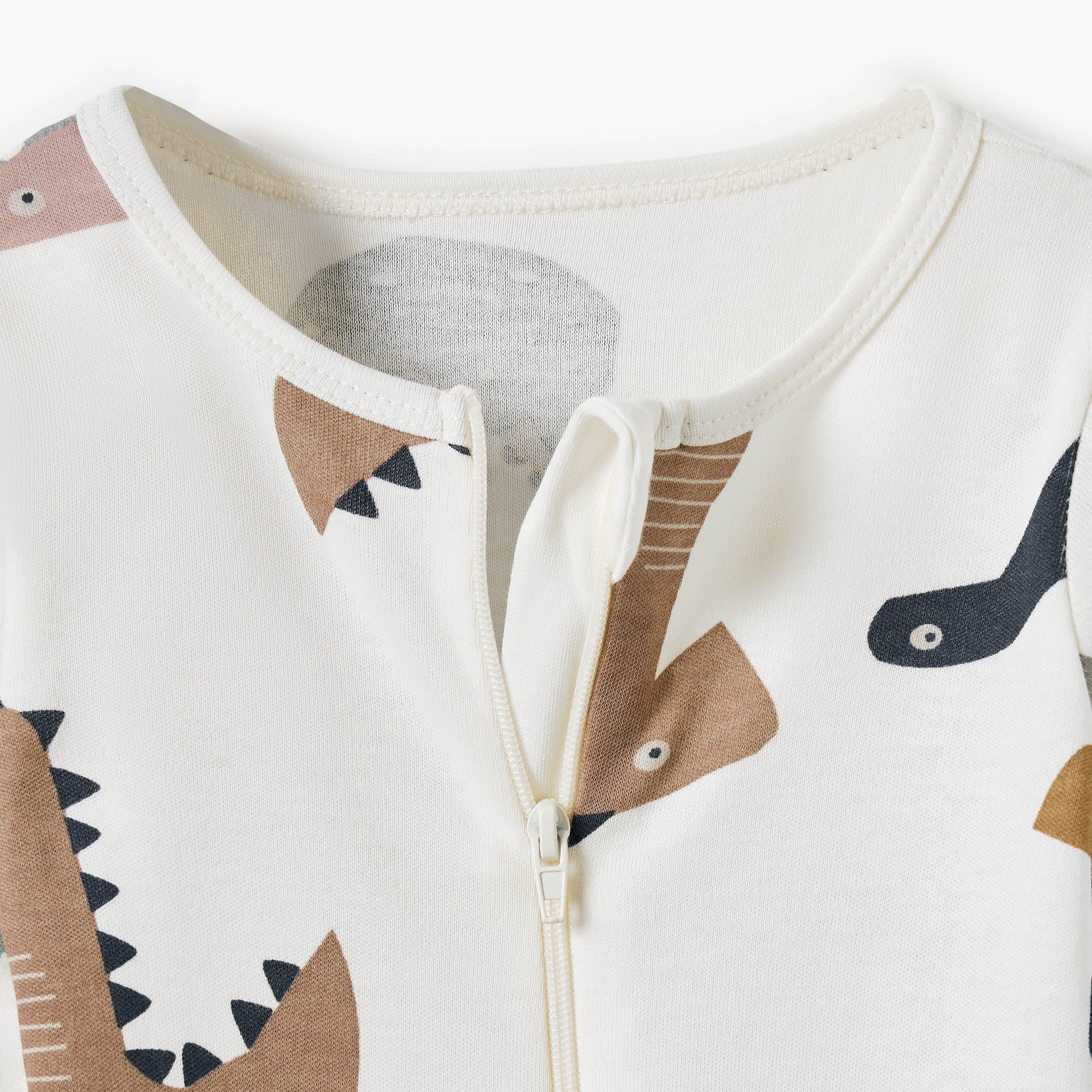 Juniors Printed Round Neck Sleepsuit with Zip Closure - Set of 5-baby-boys-clothing-nightwear-sleepsuits-image-7