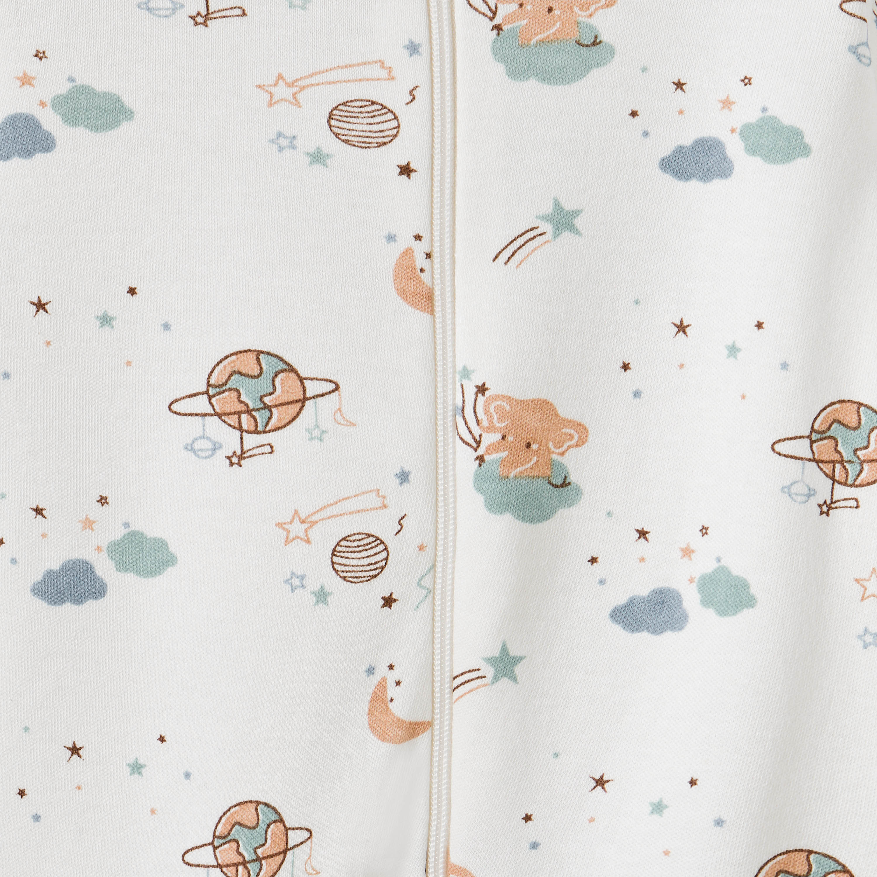 Juniors Space Print Round Neck Sleepsuit with Zip Closure - Set of 5-baby-boys-clothing-nightwear-sleepsuits-image-8