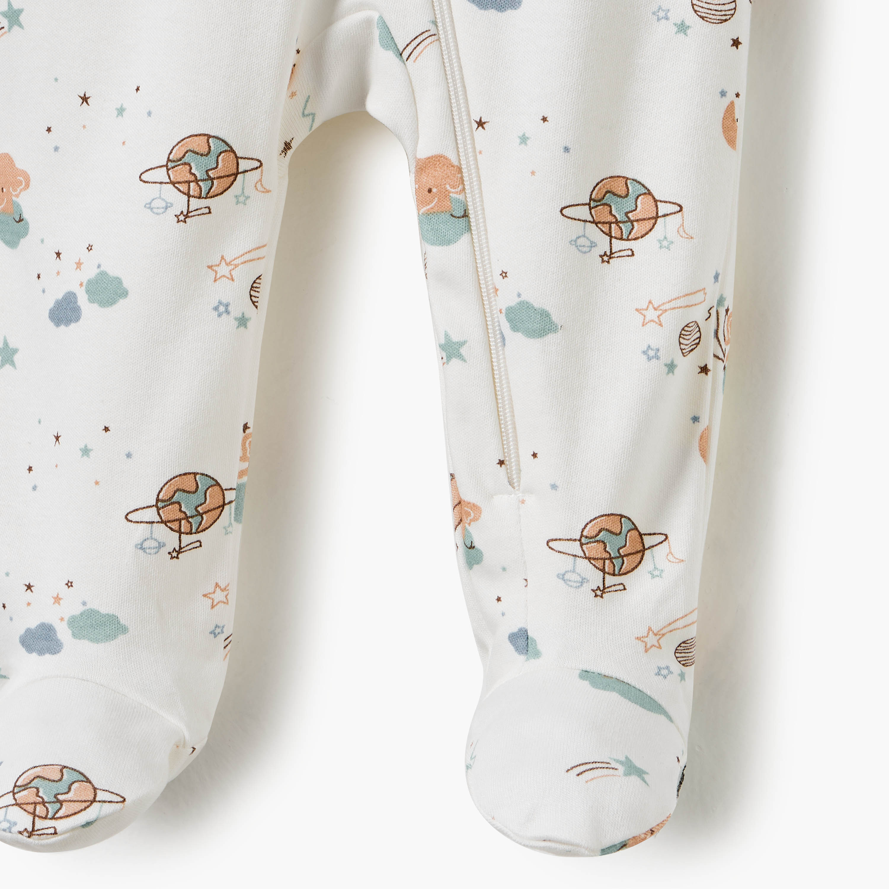 Juniors Space Print Round Neck Sleepsuit with Zip Closure - Set of 5-baby-boys-clothing-nightwear-sleepsuits-image-9