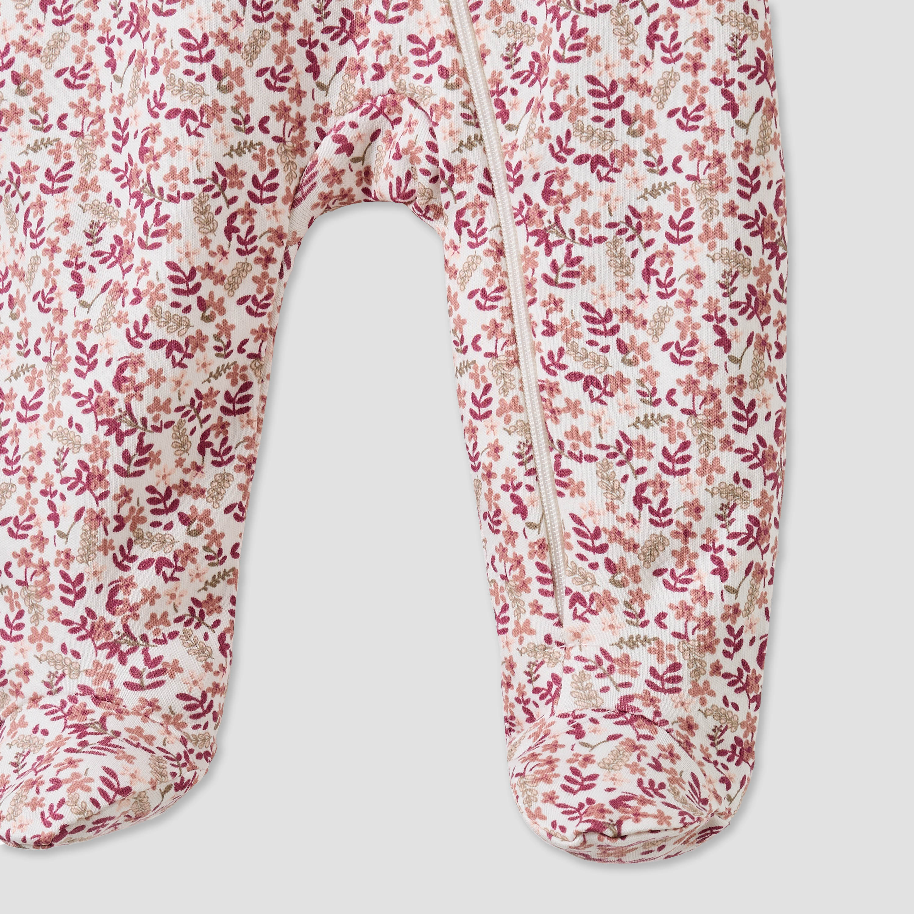 Juniors Floral Print Round Neck Sleepsuit with Zip Closure - Set of 5-baby-girls-clothing-nightwear-sleepsuits-image-8