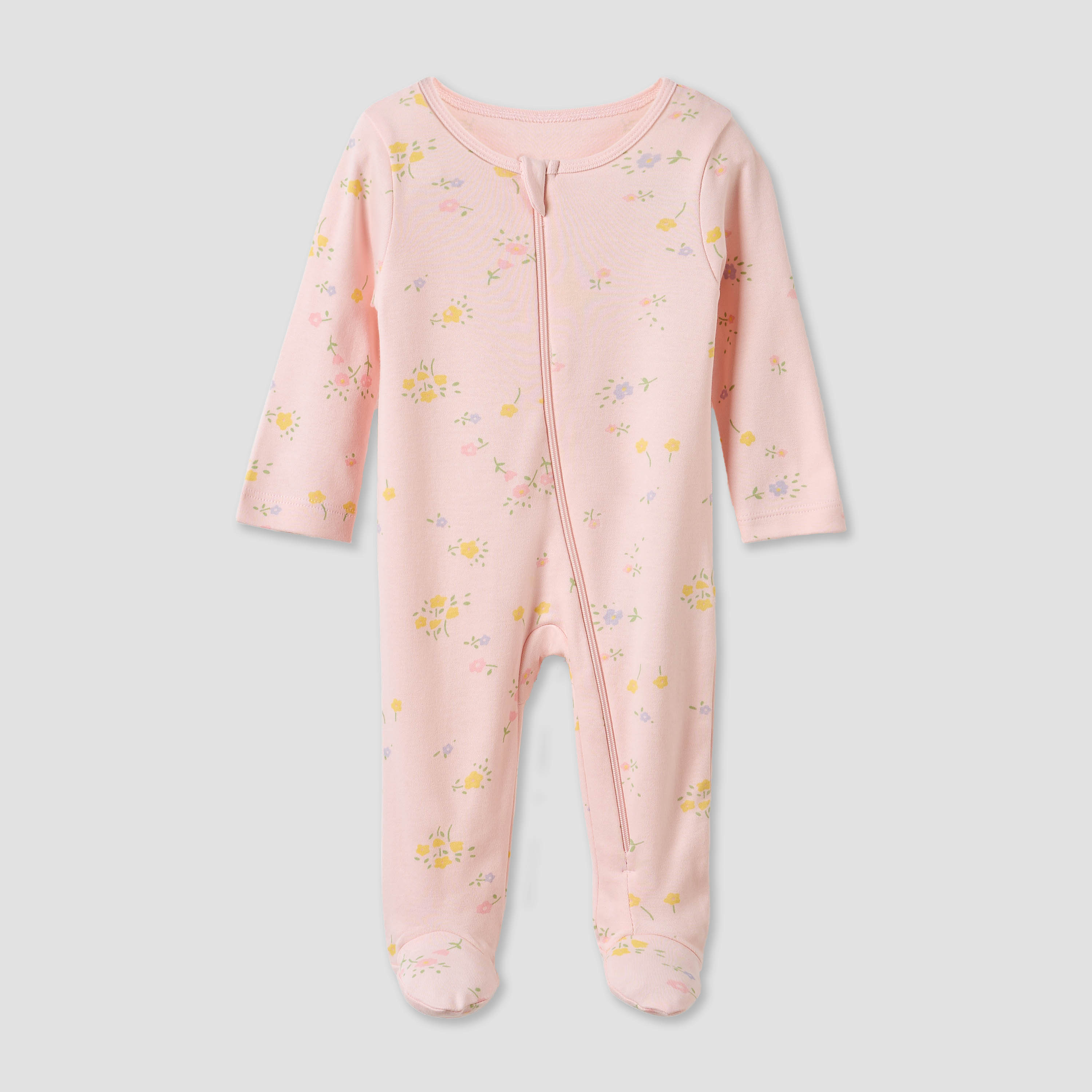 طقم بدلة نوم بياقة مستديرة وسحاب إغلاق وطبعات أزهار من جونيورز - طقم من 5 قطع-baby-girls-clothing-nightwear-sleepsuits-image-2