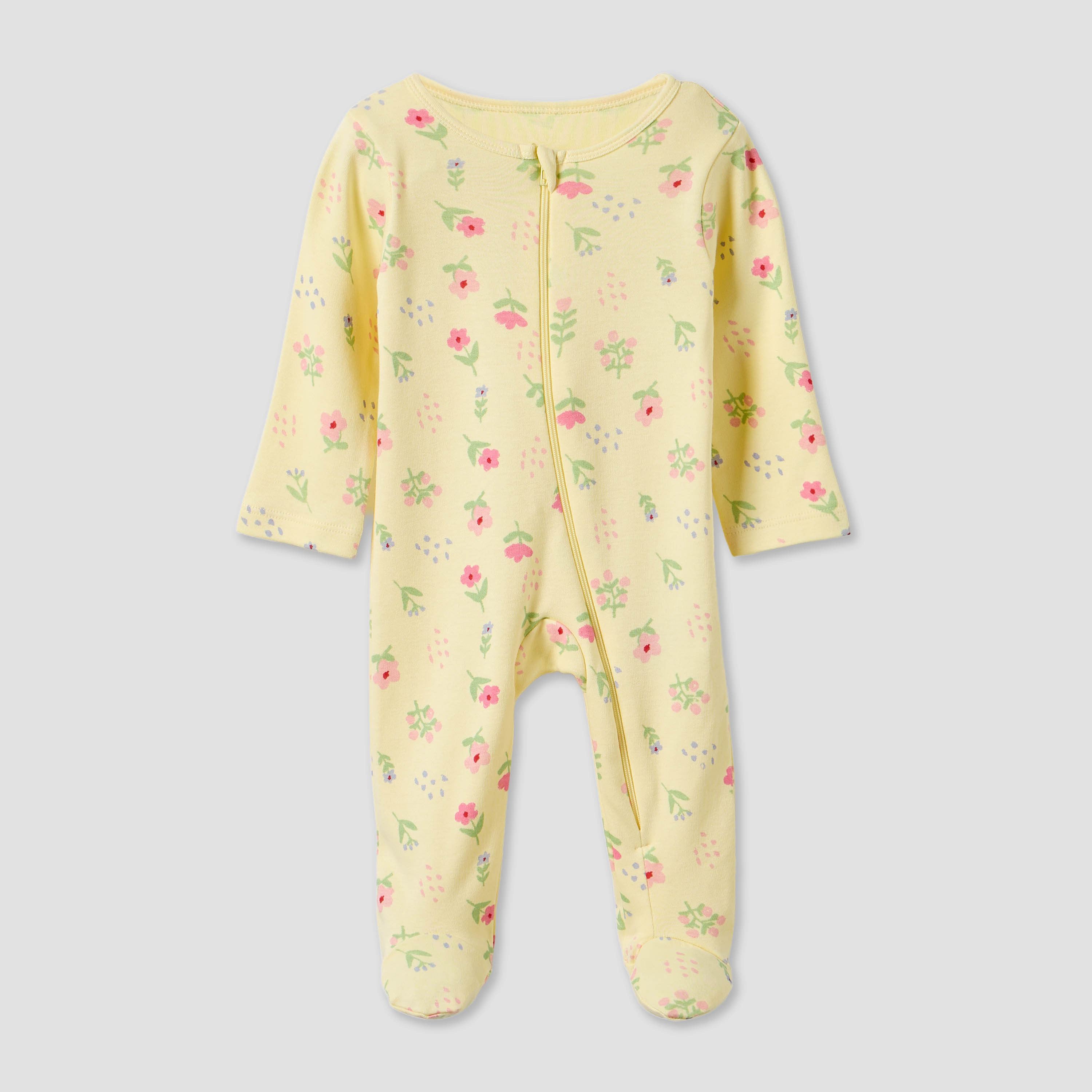 طقم بدلة نوم بياقة مستديرة وسحاب إغلاق وطبعات أزهار من جونيورز - طقم من 5 قطع-baby-girls-clothing-nightwear-sleepsuits-image-6
