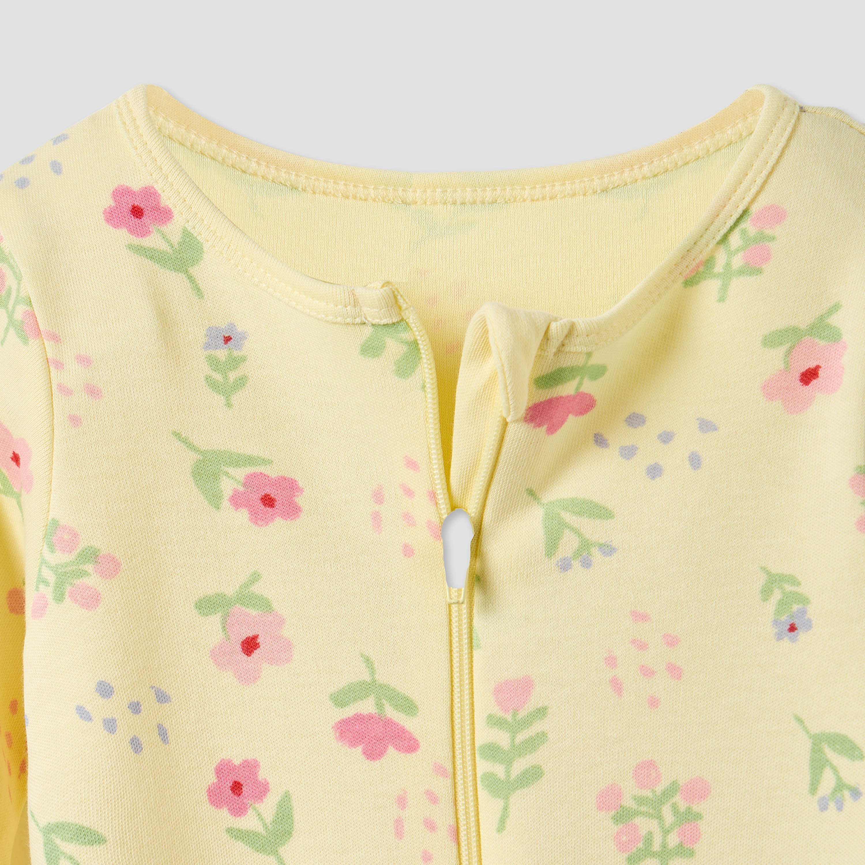 طقم بدلة نوم بياقة مستديرة وسحاب إغلاق وطبعات أزهار من جونيورز - طقم من 5 قطع-baby-girls-clothing-nightwear-sleepsuits-image-7