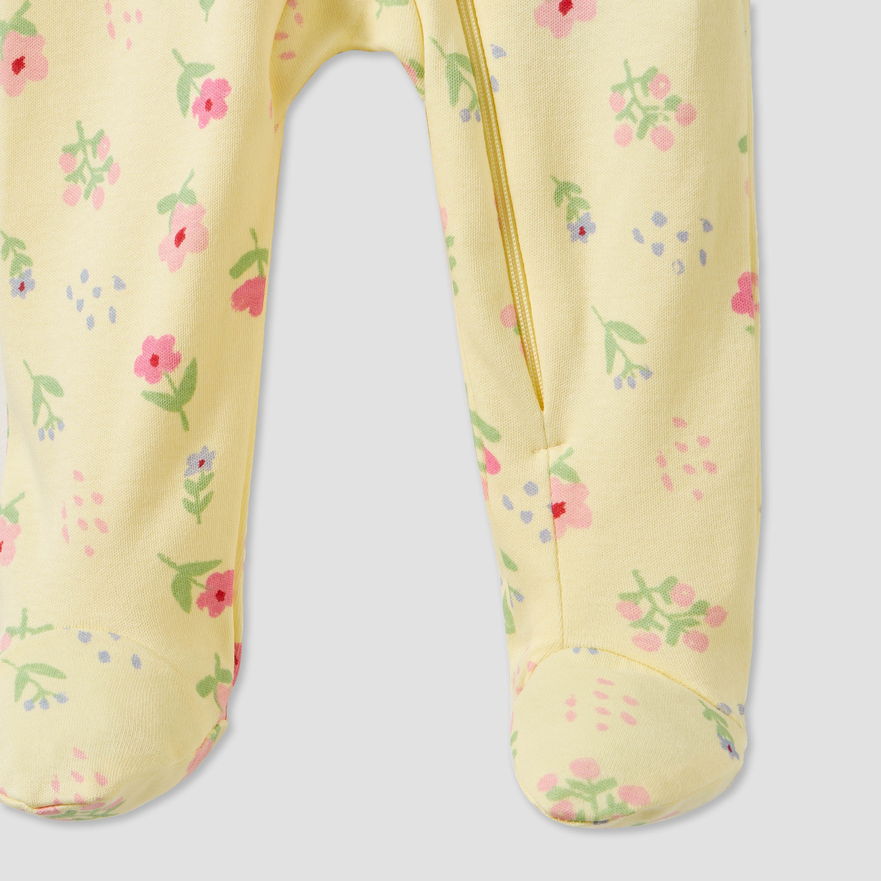 طقم بدلة نوم بياقة مستديرة وسحاب إغلاق وطبعات أزهار من جونيورز - طقم من 5 قطع-baby-girls-clothing-nightwear-sleepsuits-image-9