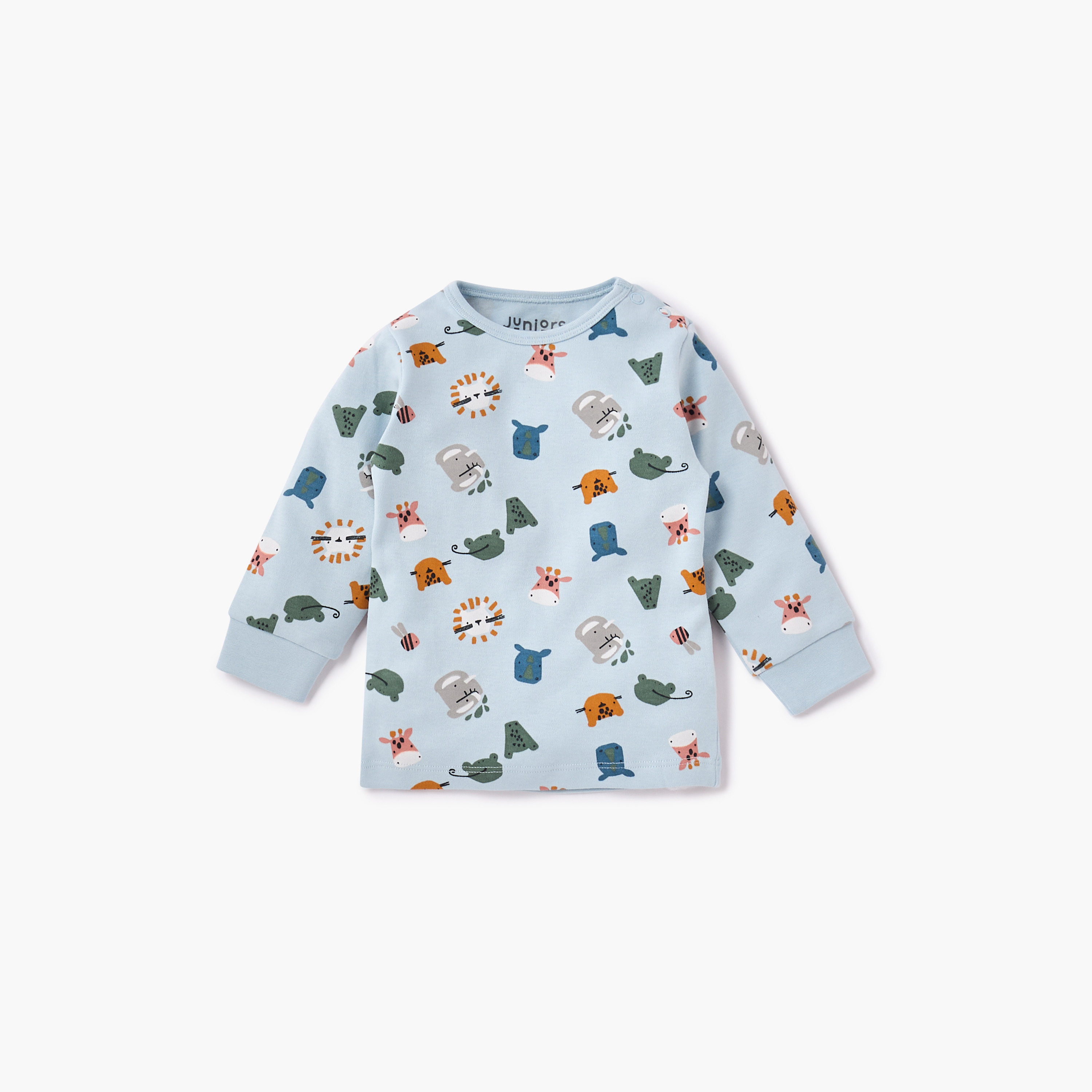 Juniors All-Over Animal Print T-shirt and Pyjama Set-baby-boys-clothing-nightwear-pyjamasets-image-3