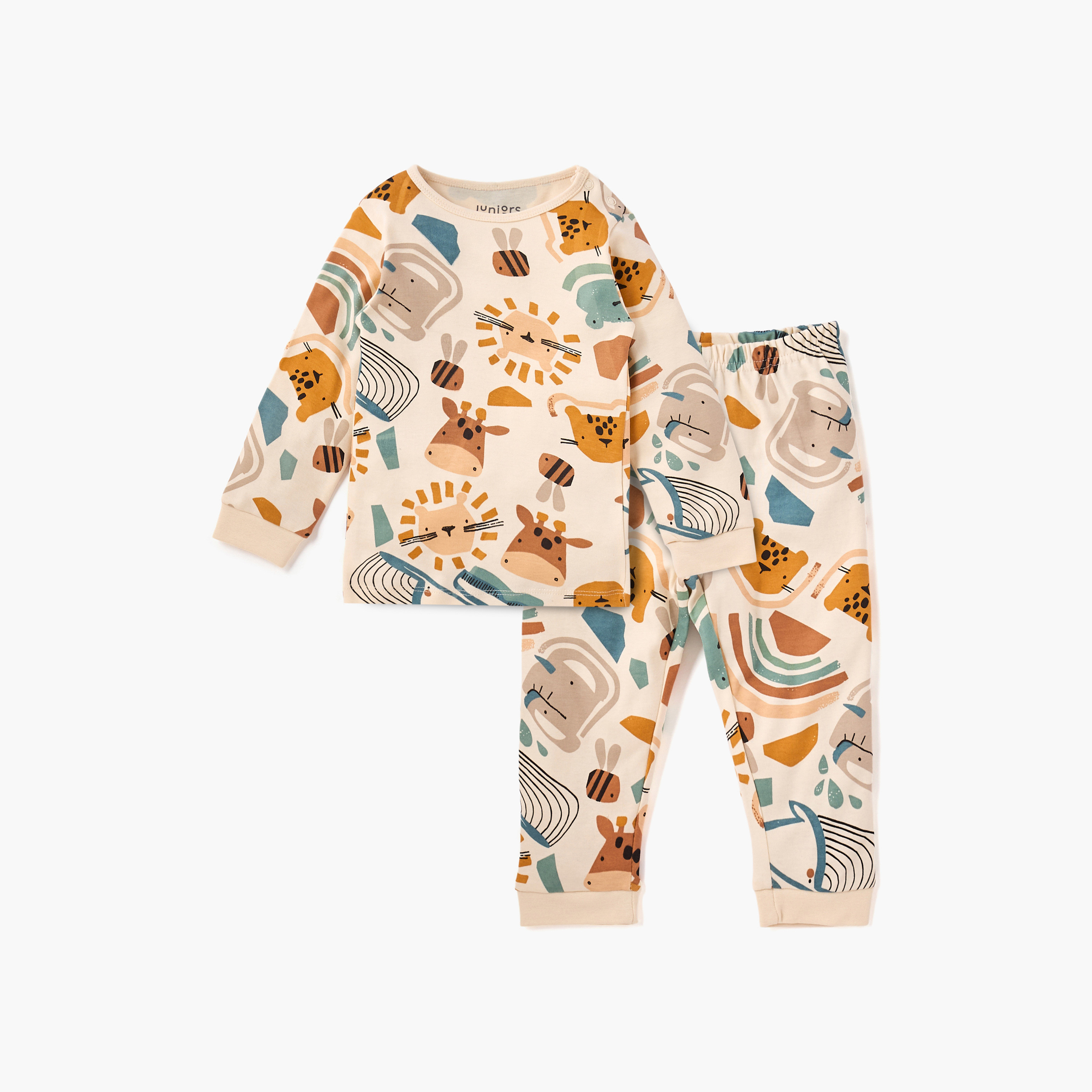 طقم بيجاما وتيشيرت بطبعات حيوانات من جونيورز-baby-boys-clothing-nightwear-pyjamasets-image-5