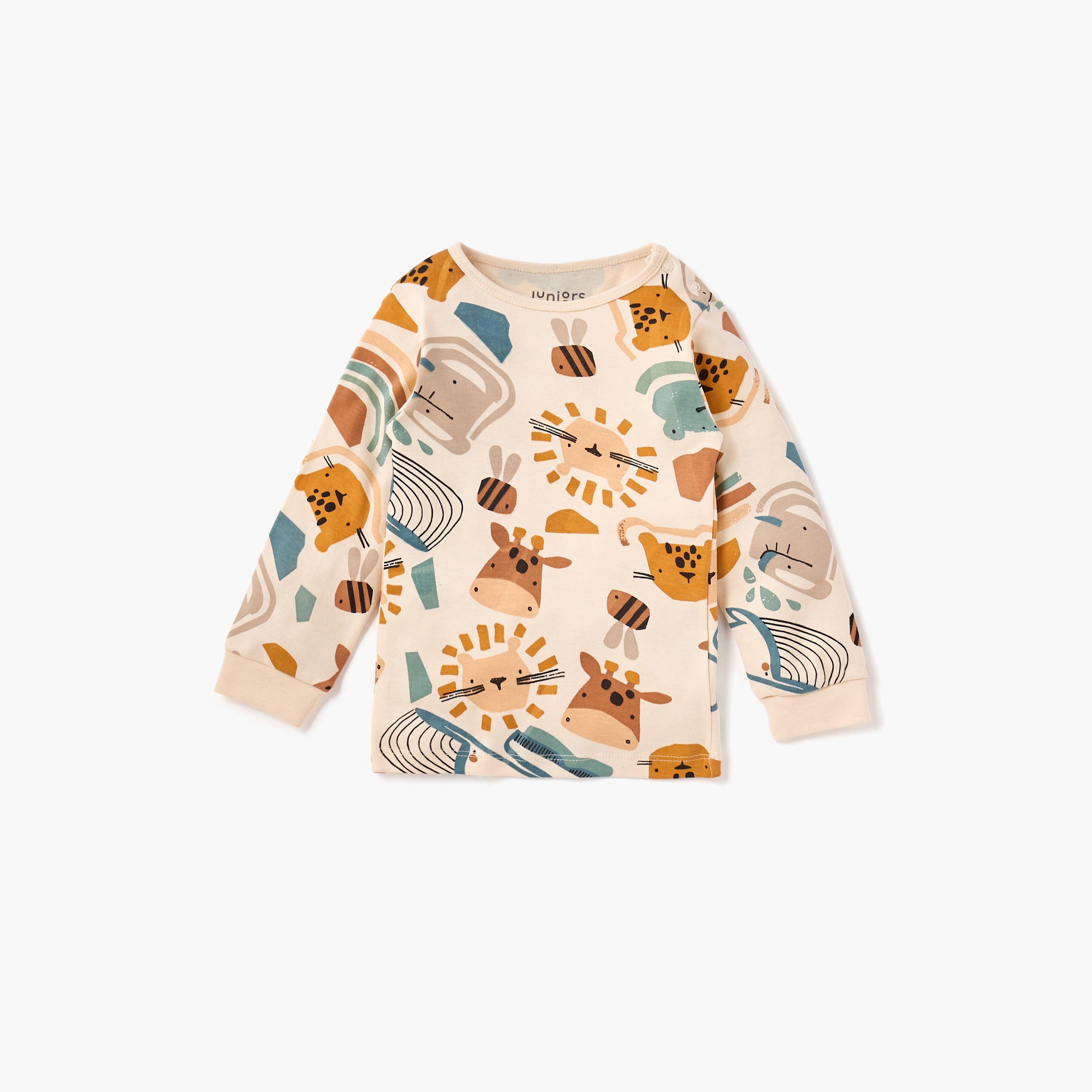 طقم بيجاما وتيشيرت بطبعات حيوانات من جونيورز-baby-boys-clothing-nightwear-pyjamasets-image-4