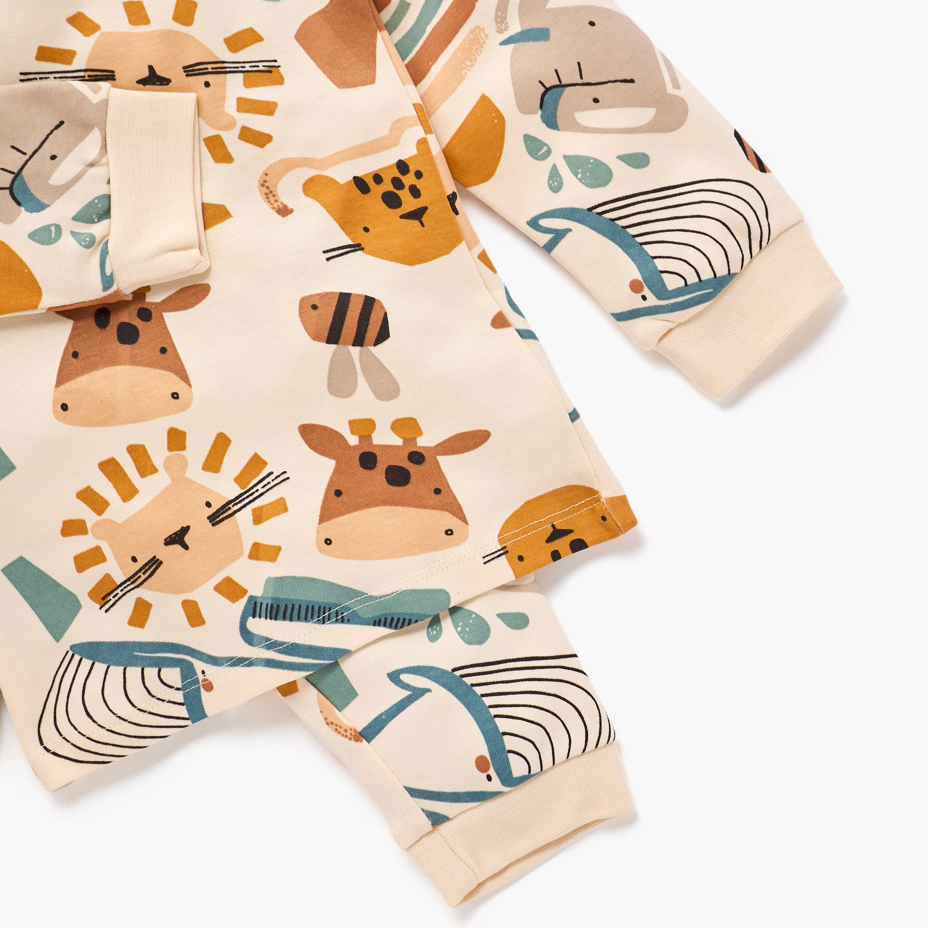 طقم بيجاما وتيشيرت بطبعات حيوانات من جونيورز-baby-boys-clothing-nightwear-pyjamasets-image-1