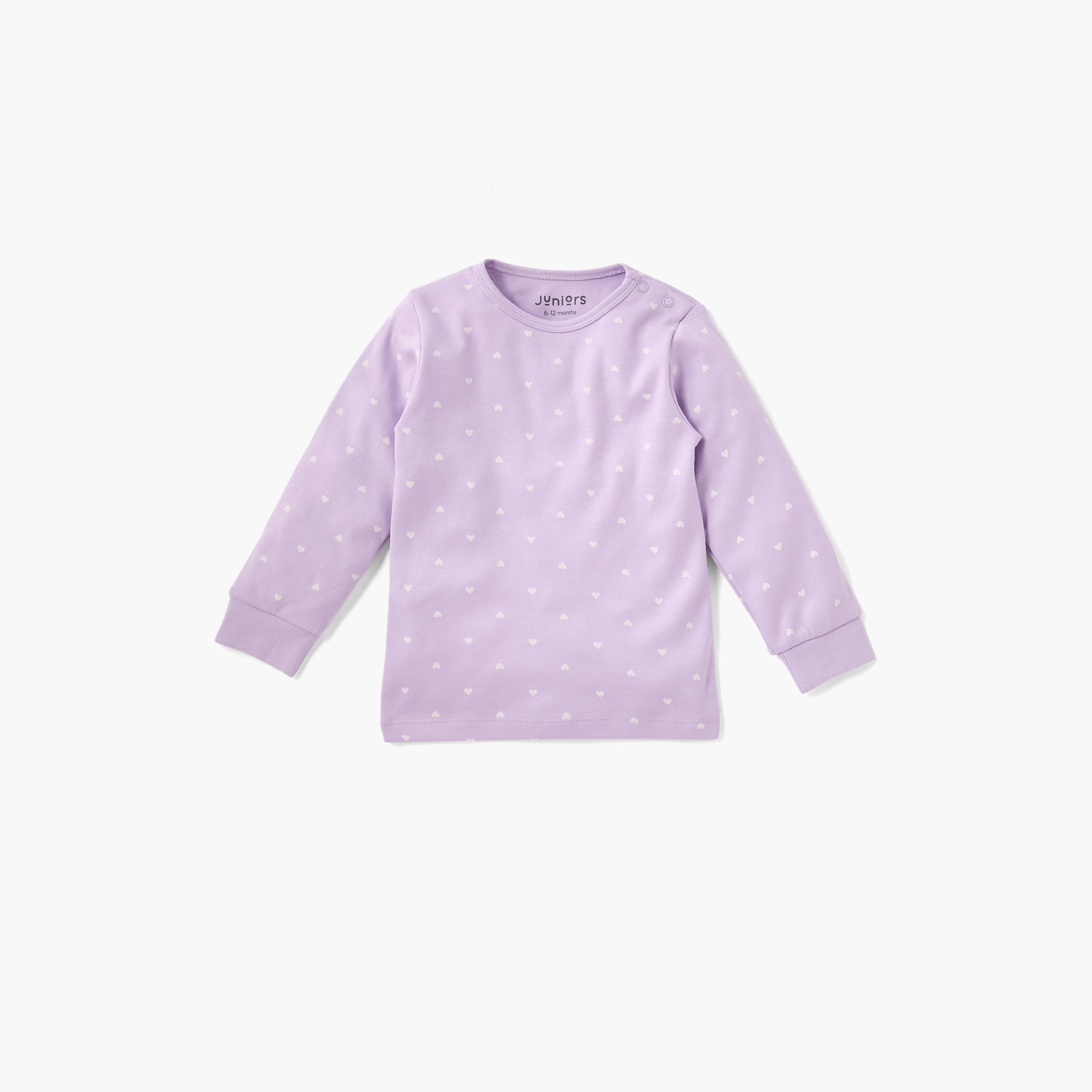 Juniors Heart Print T-shirt and Pyjama Set-baby-girls-clothing-nightwear-pyjamasets-image-2