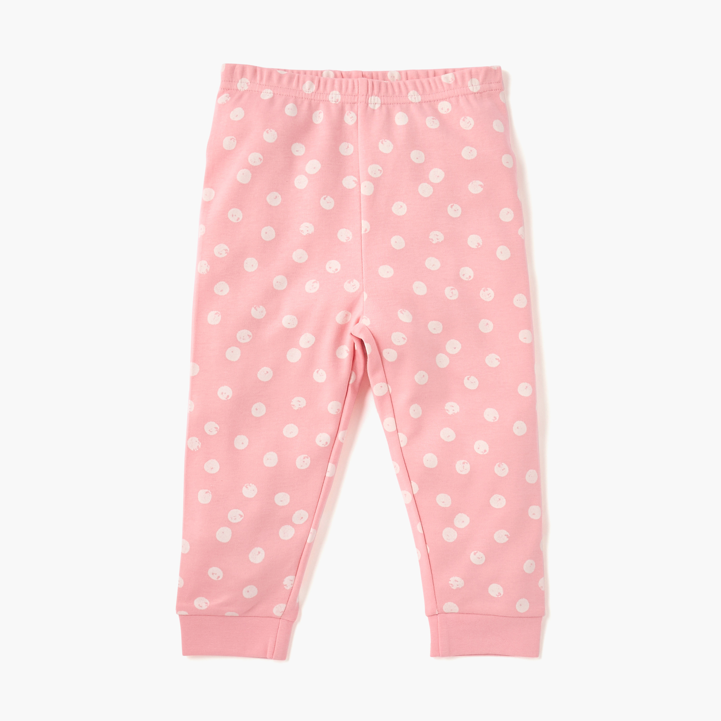 Juniors Polka Dot Print T-shirt and Pyjama Set-baby-girls-clothing-nightwear-pyjamasets-image-4